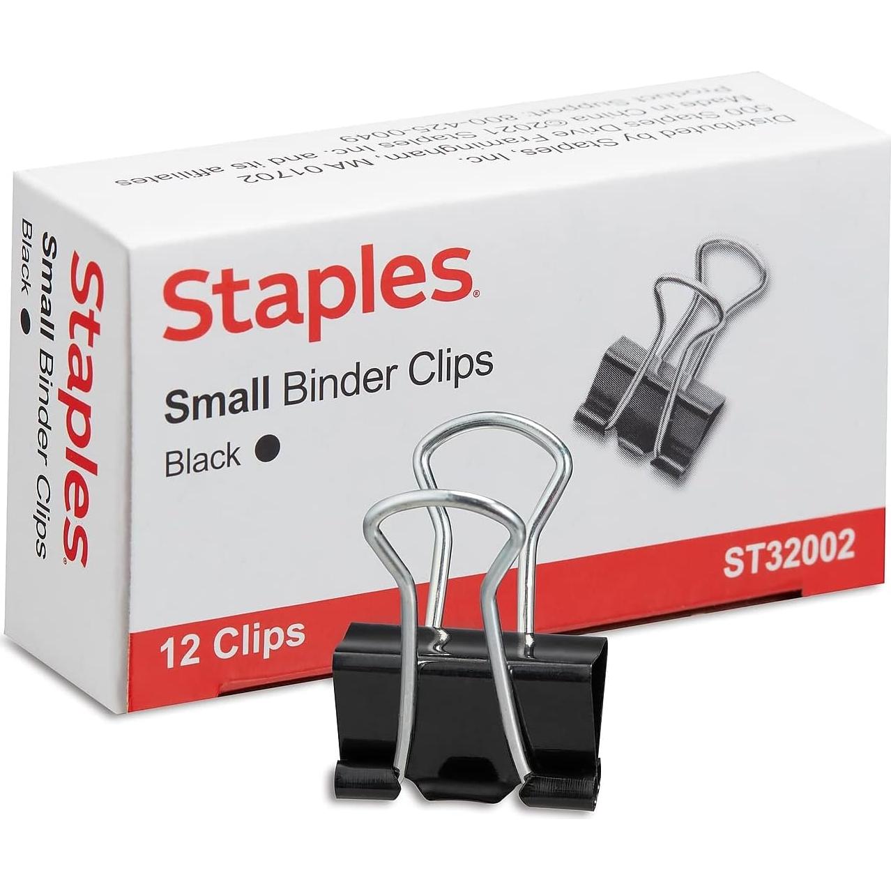 Grapas de papel Staples 9.5 mm negras, paquete de 144 unidades