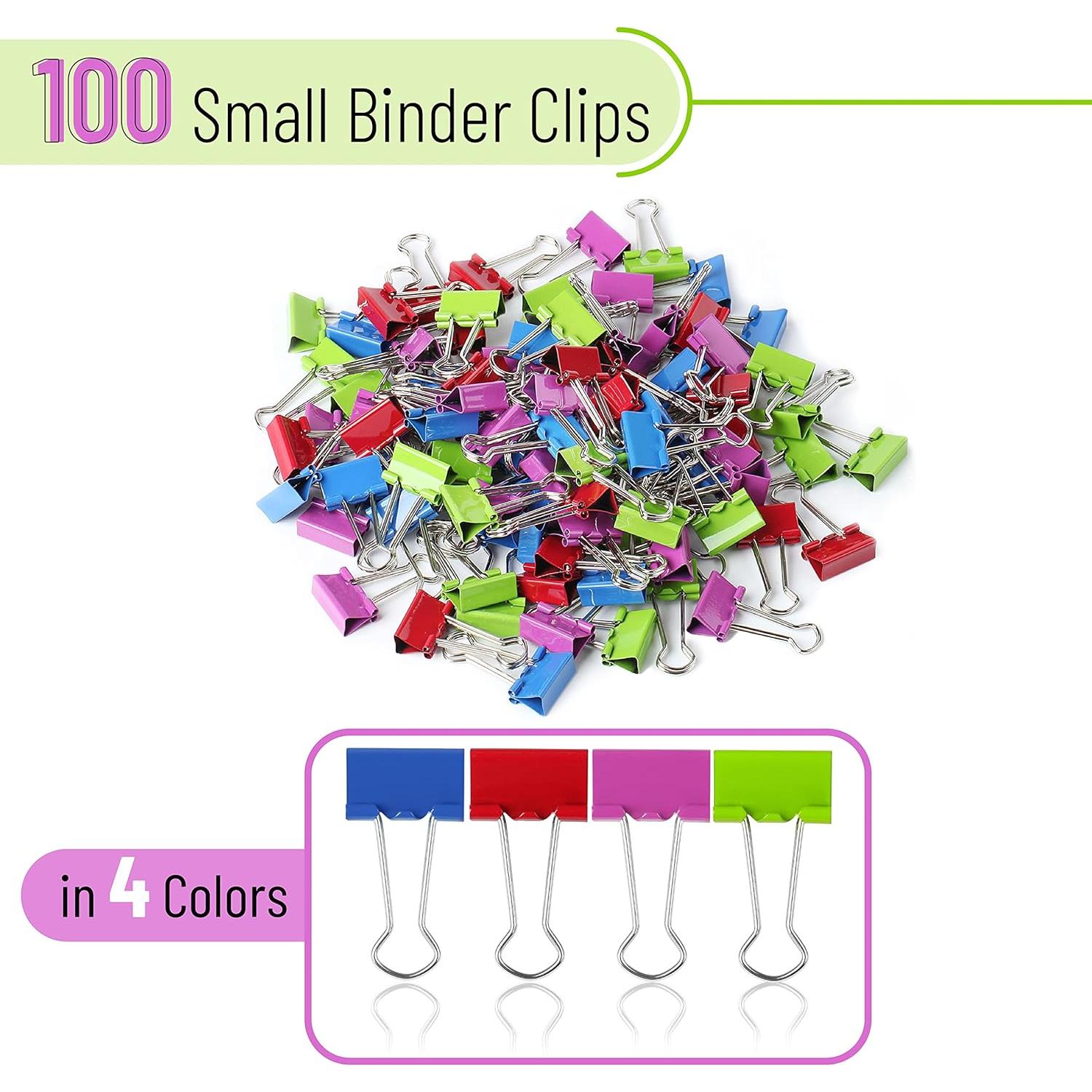 Clips de Carpeta Coloridos Mr. Pen - 1.9 cm, Paquete de 100