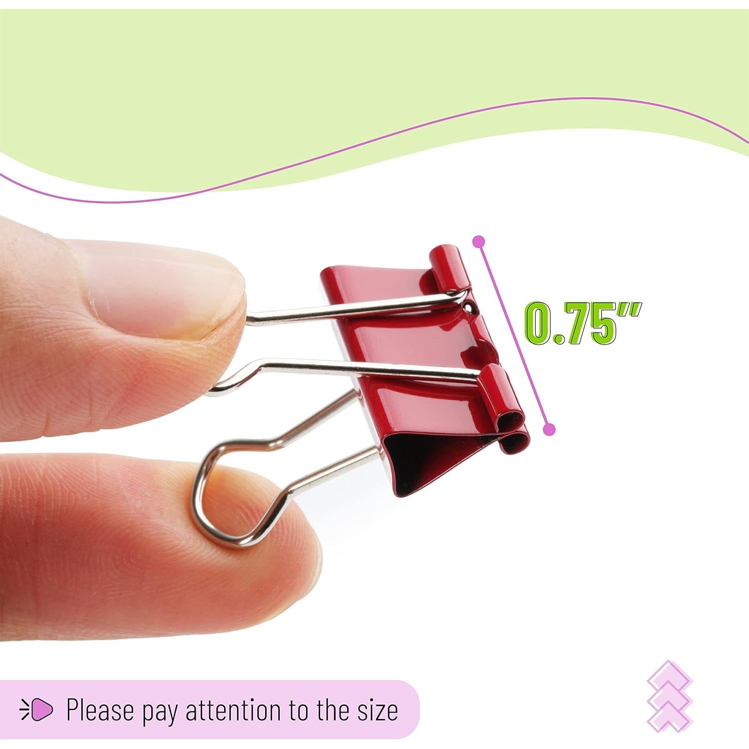 Clips de Carpeta Coloridos Mr. Pen - 1.9 cm, Paquete de 100