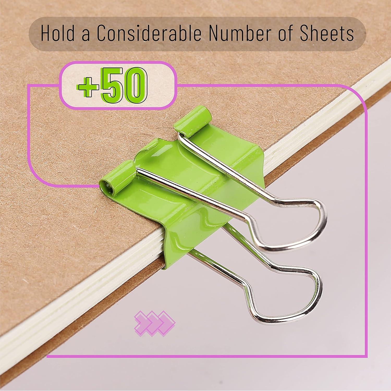 Clips de Carpeta Coloridos Mr. Pen - 1.9 cm, Paquete de 100