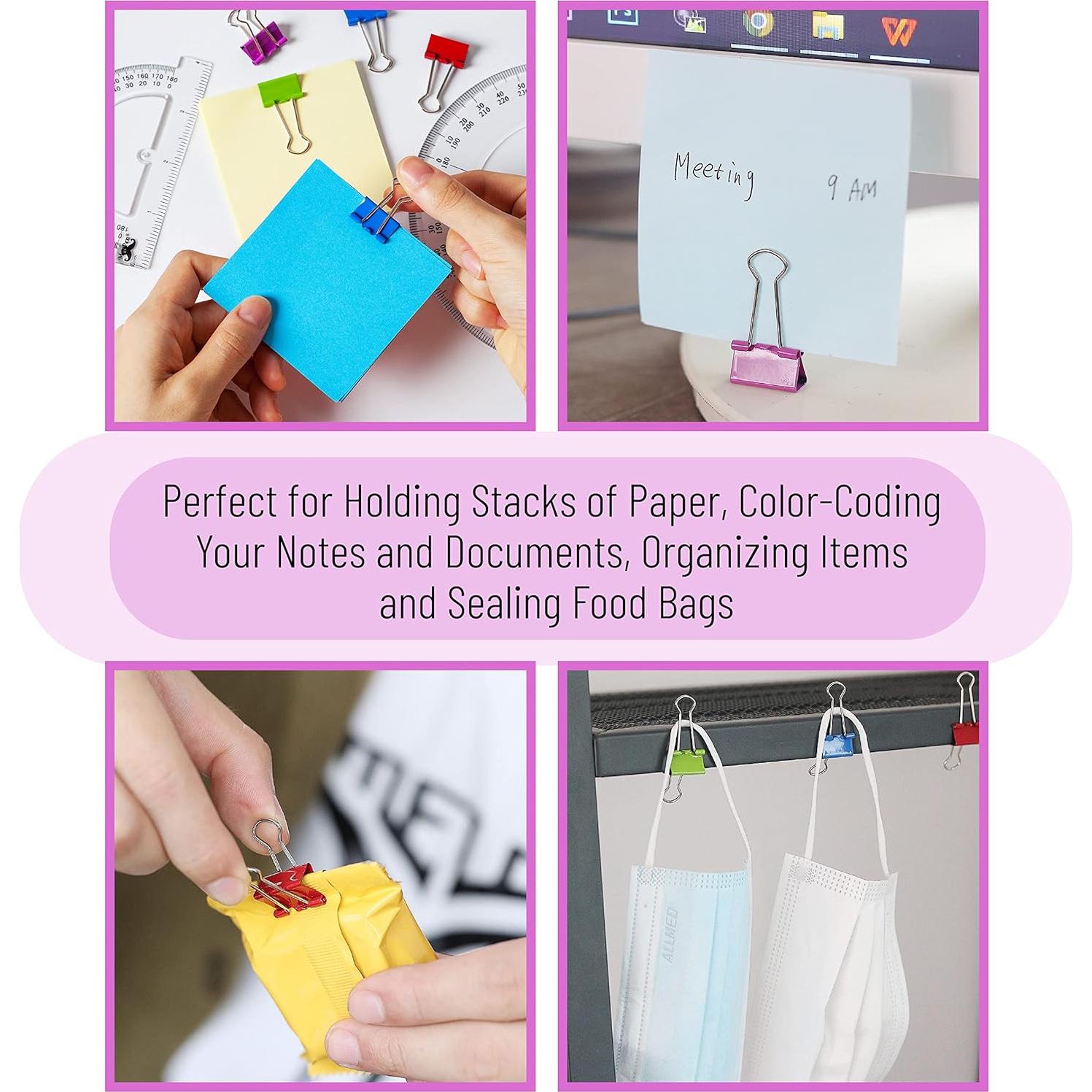 Clips de Carpeta Coloridos Mr. Pen - 1.9 cm, Paquete de 100