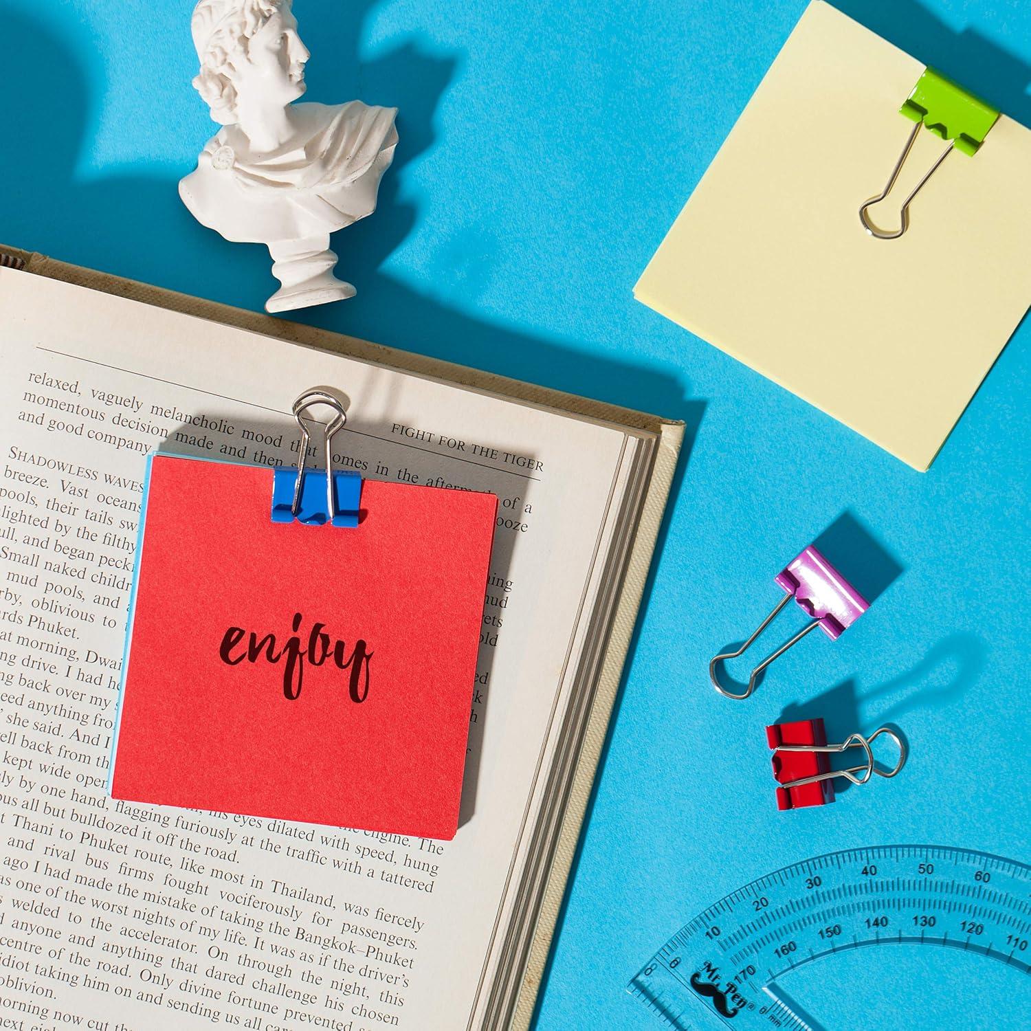 Clips de Carpeta Coloridos Mr. Pen - 1.9 cm, Paquete de 100