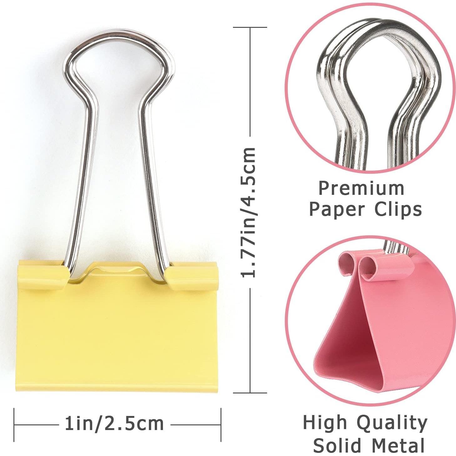 Clip de Carpeta ZZTX Pequeño 2.54cm Acero Templado 48 Piezas