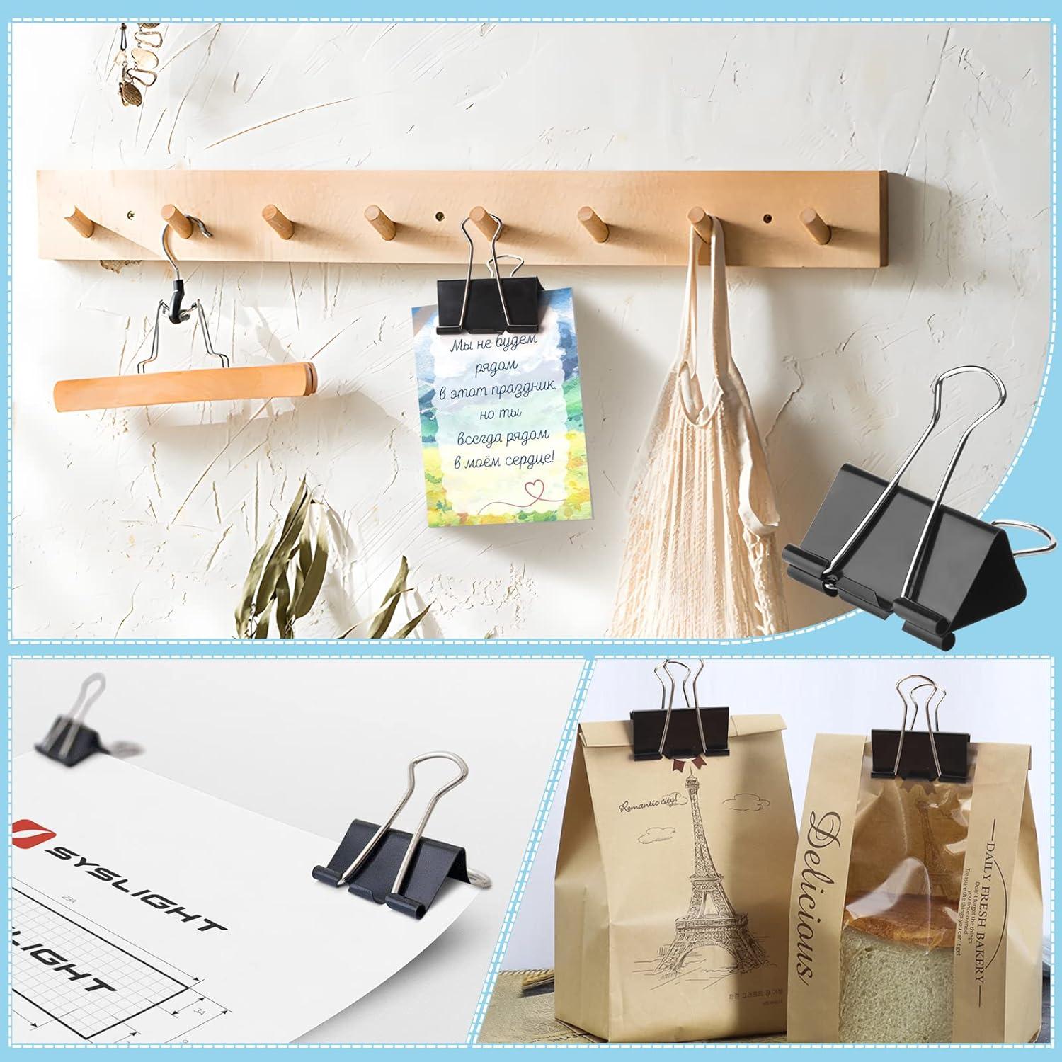 Clips de Carpeta Grandes Baxrou 41mm Negro 48 Piezas