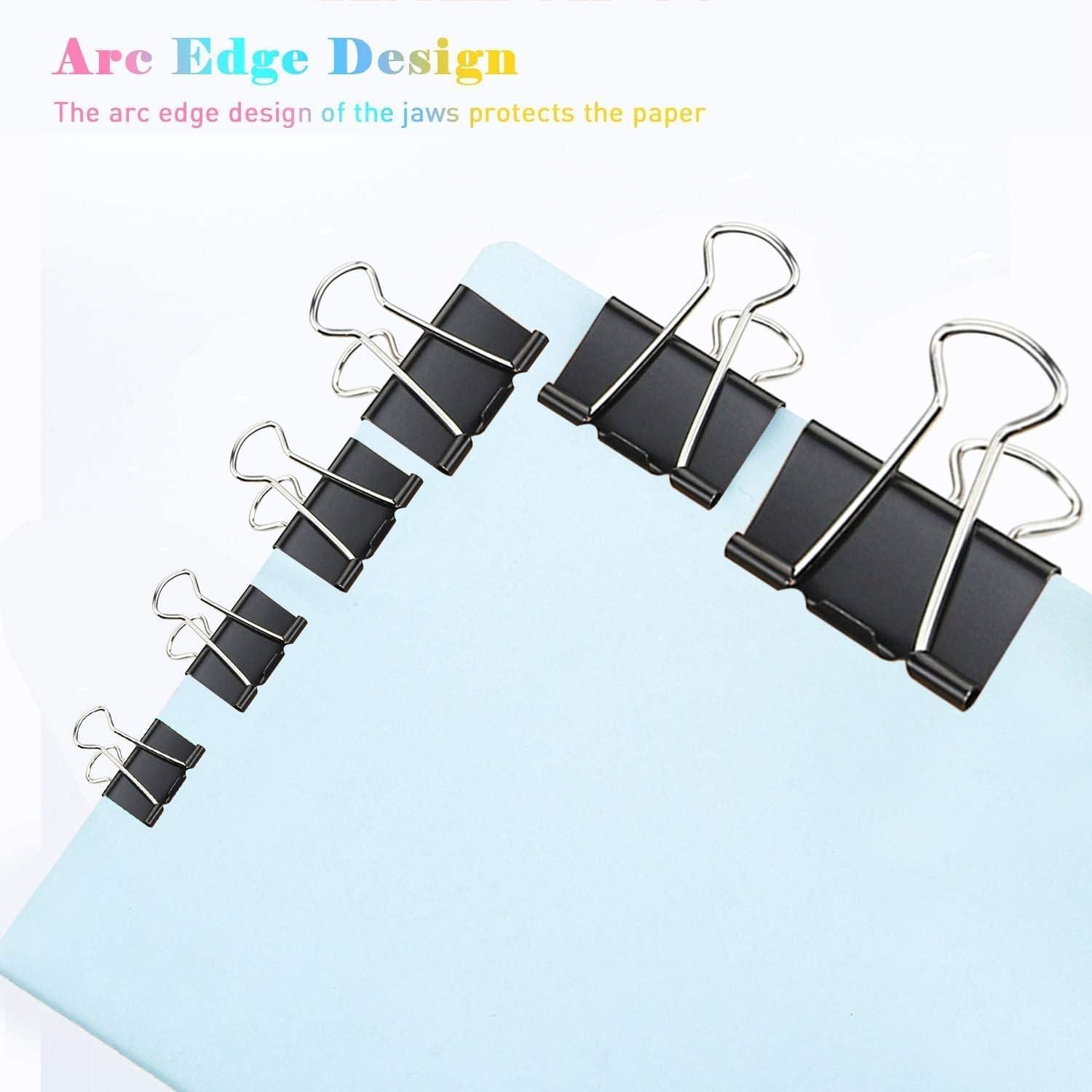 Clips de carpeta Honsing 32mm, paquete de 144, metal negro