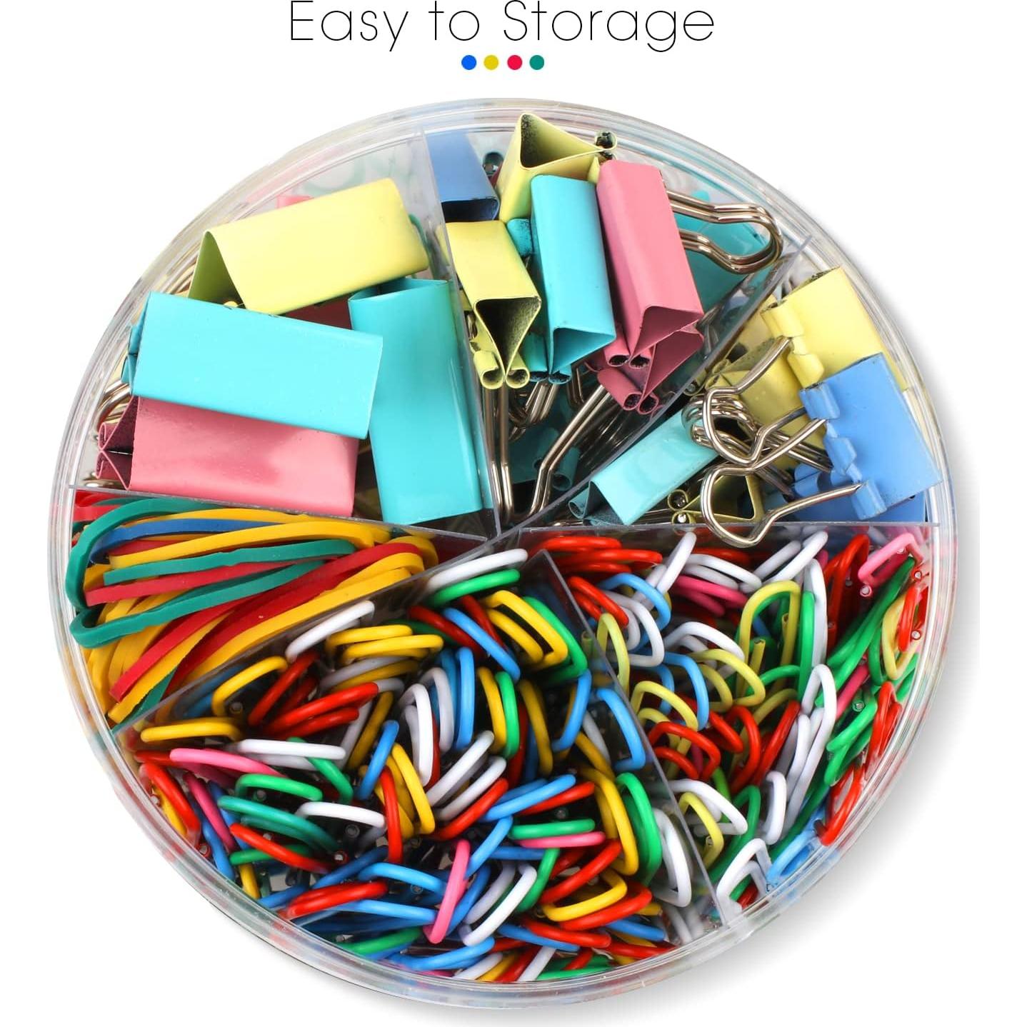 Set de Oficina Joyberg 300 Pcs Clips y Bandas de Goma