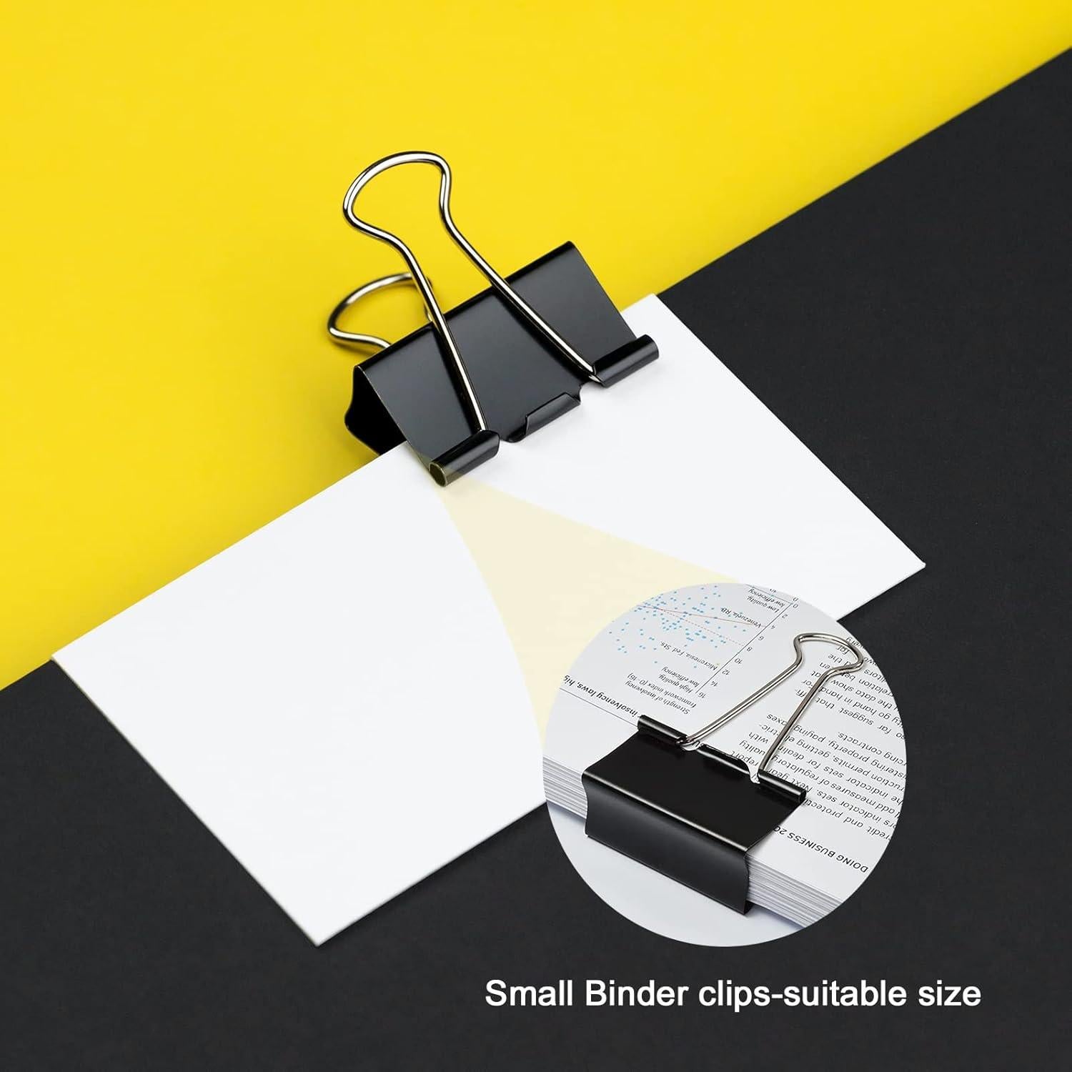 130 Clips de Carpeta Pequeños DANRONG 19mm Negro Duraderos