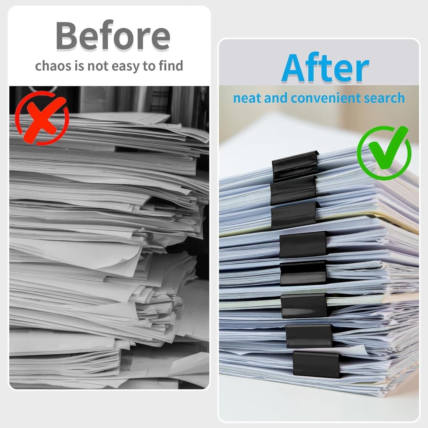 180 Clips de Carpeta Pequeños PEASUG 15mm Suministros Oficina