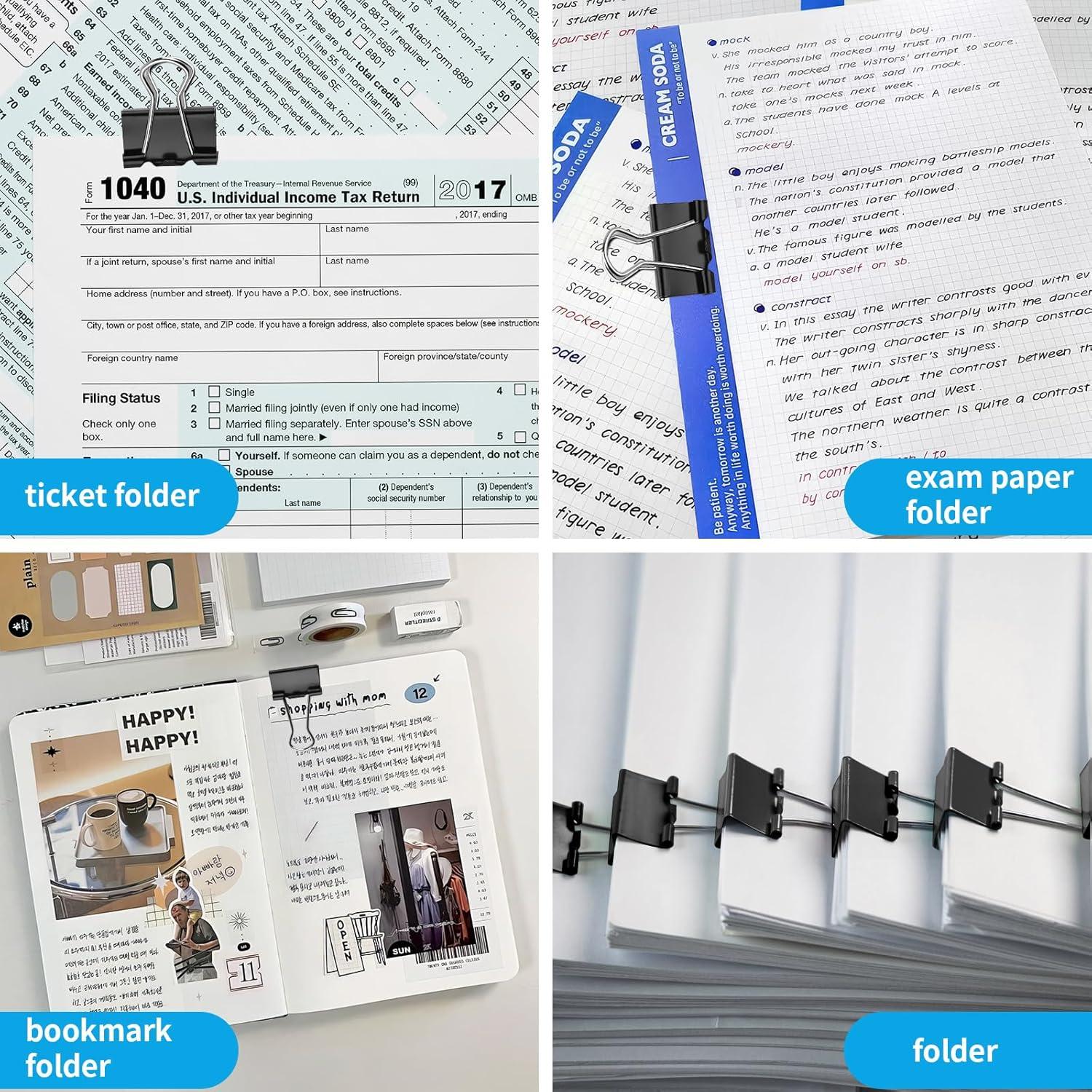 180 Clips de Carpeta Pequeños PEASUG 15mm Suministros Oficina