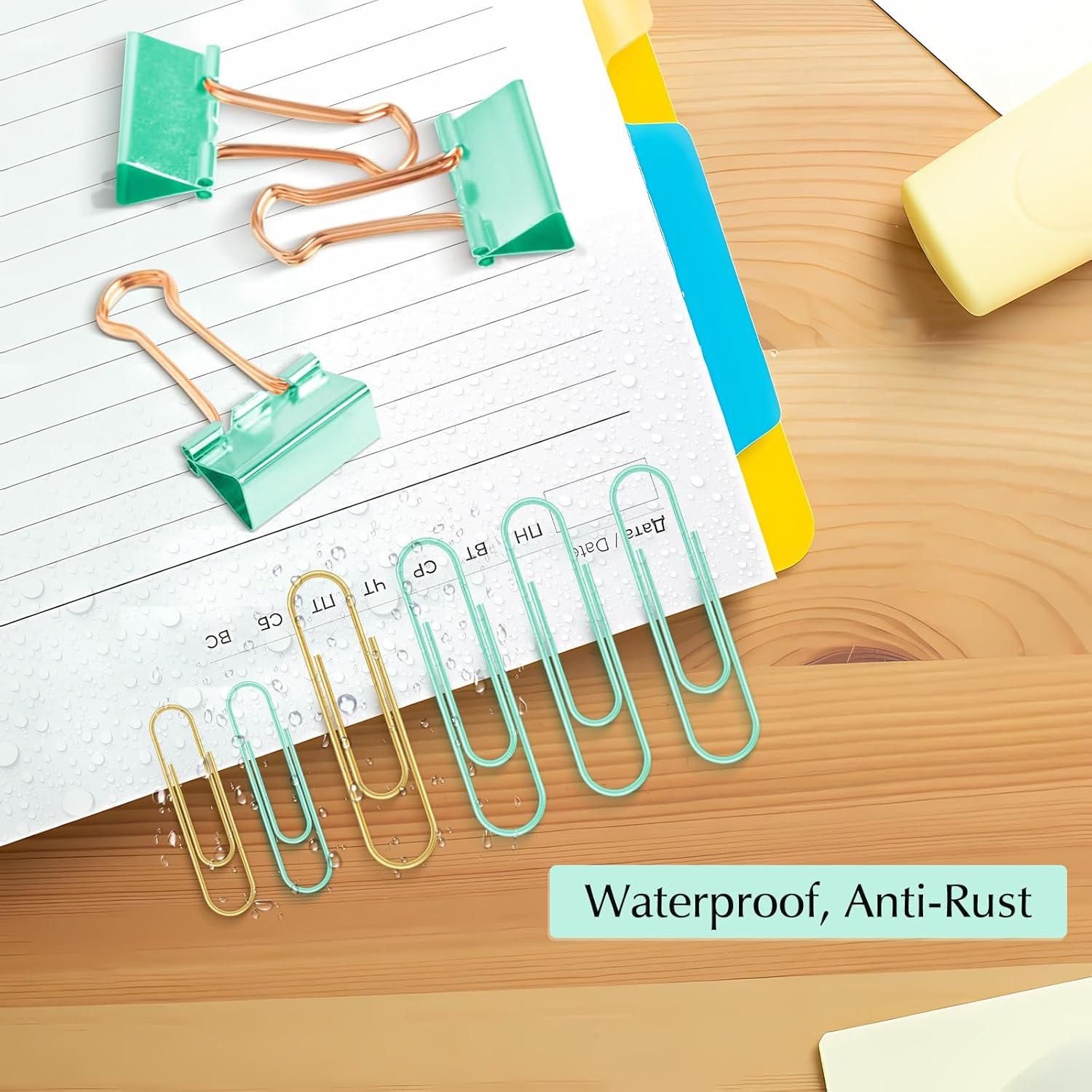 Conjunto de Clips de Papel CREECHWA 165 Piezas Verde