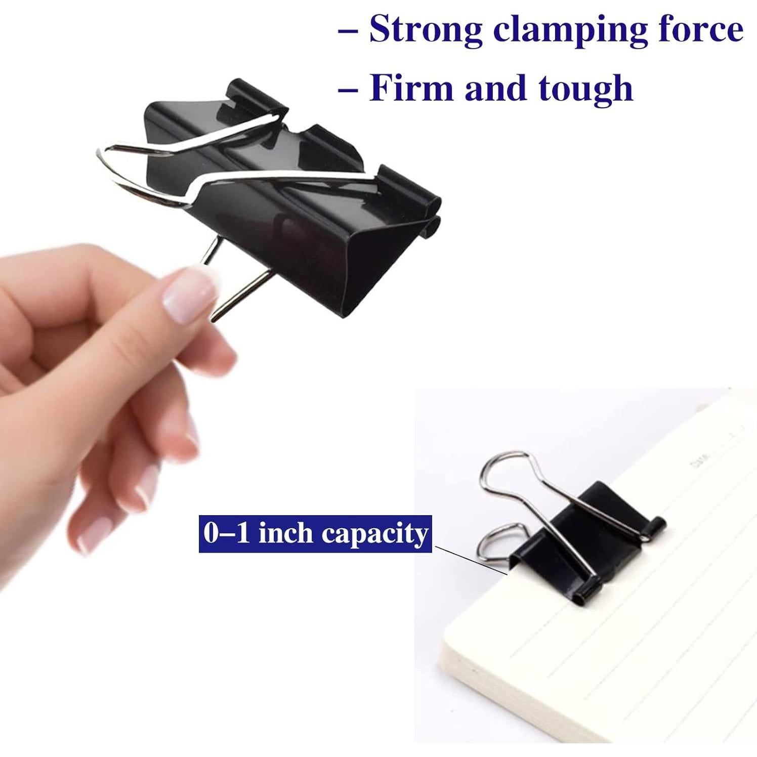 Clip de Carpeta Grande Aellabus 51mm Negro 72 Piezas