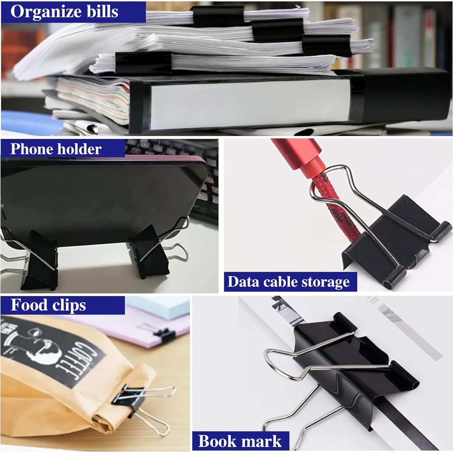 Clip de Carpeta Grande Aellabus 51mm Negro 72 Piezas