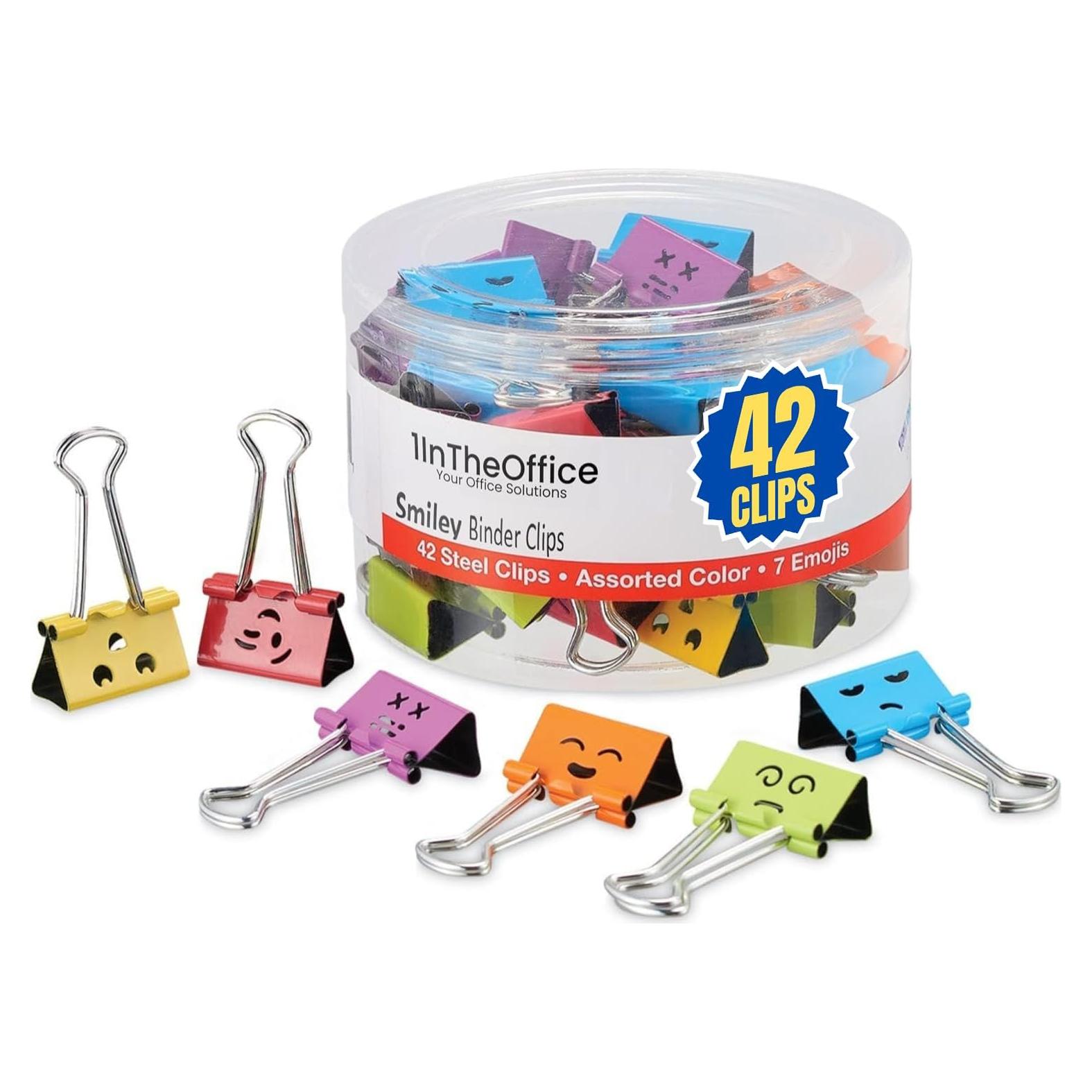 Clips de Binder Medianos 1EnLaOficina, Colores Asortidos, 42 Pzas