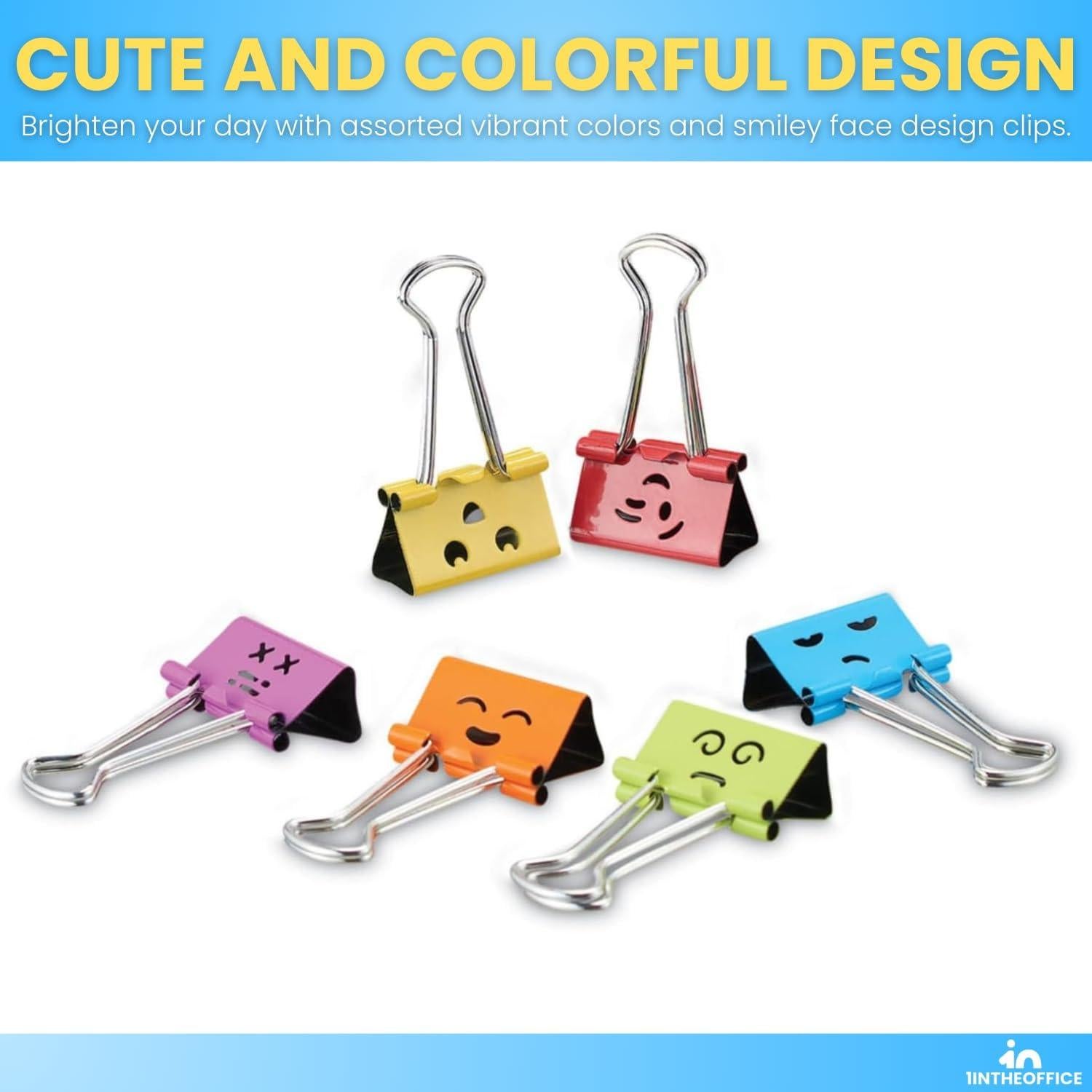 Clips de Binder Medianos 1EnLaOficina, Colores Asortidos, 42 Pzas