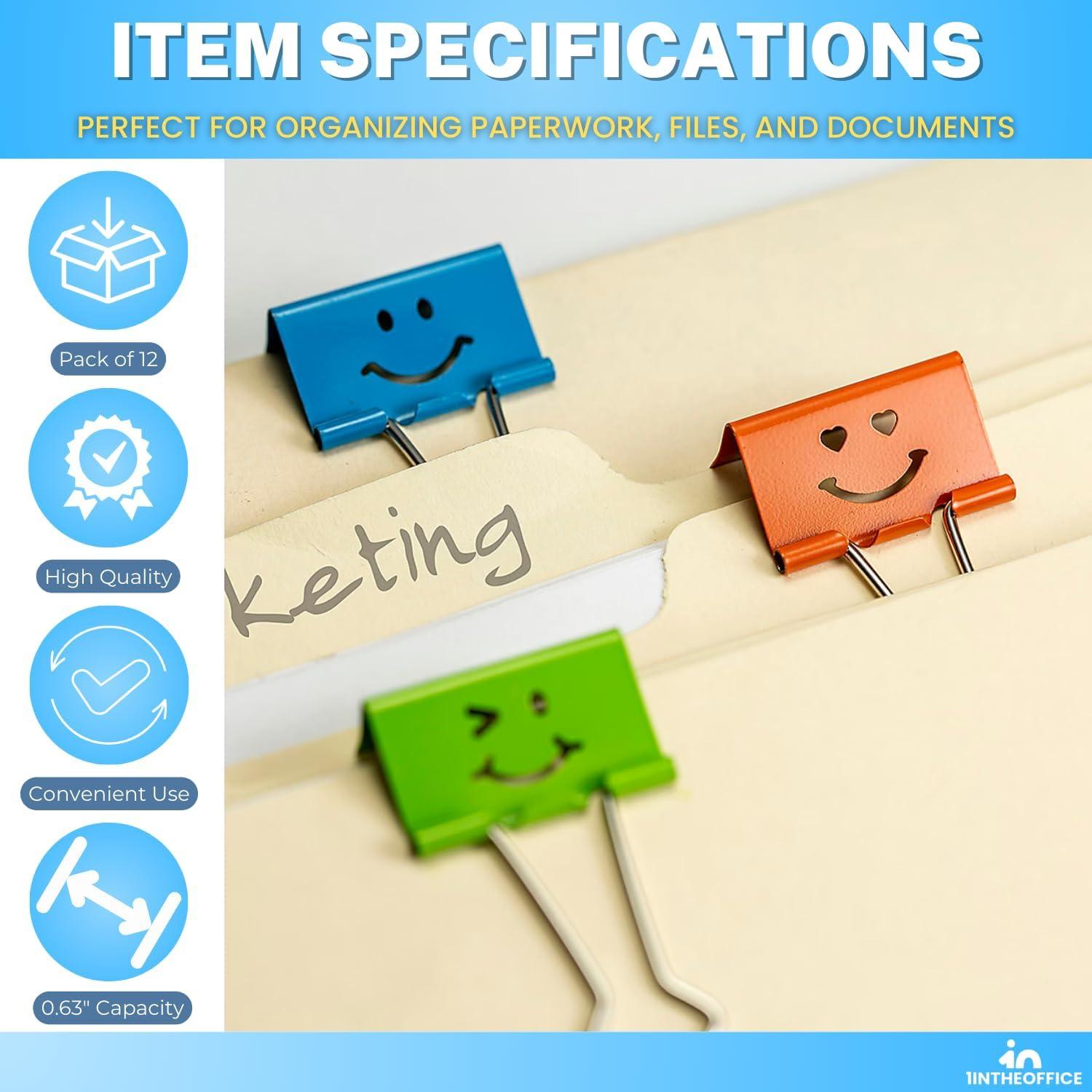 Clips de Binder Medianos 1EnLaOficina, Colores Asortidos, 42 Pzas