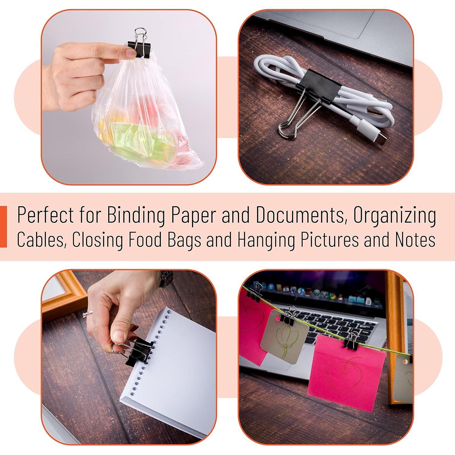 Clips de Encuadernación Mr. Pen 100 pcs Acero Templado Negro