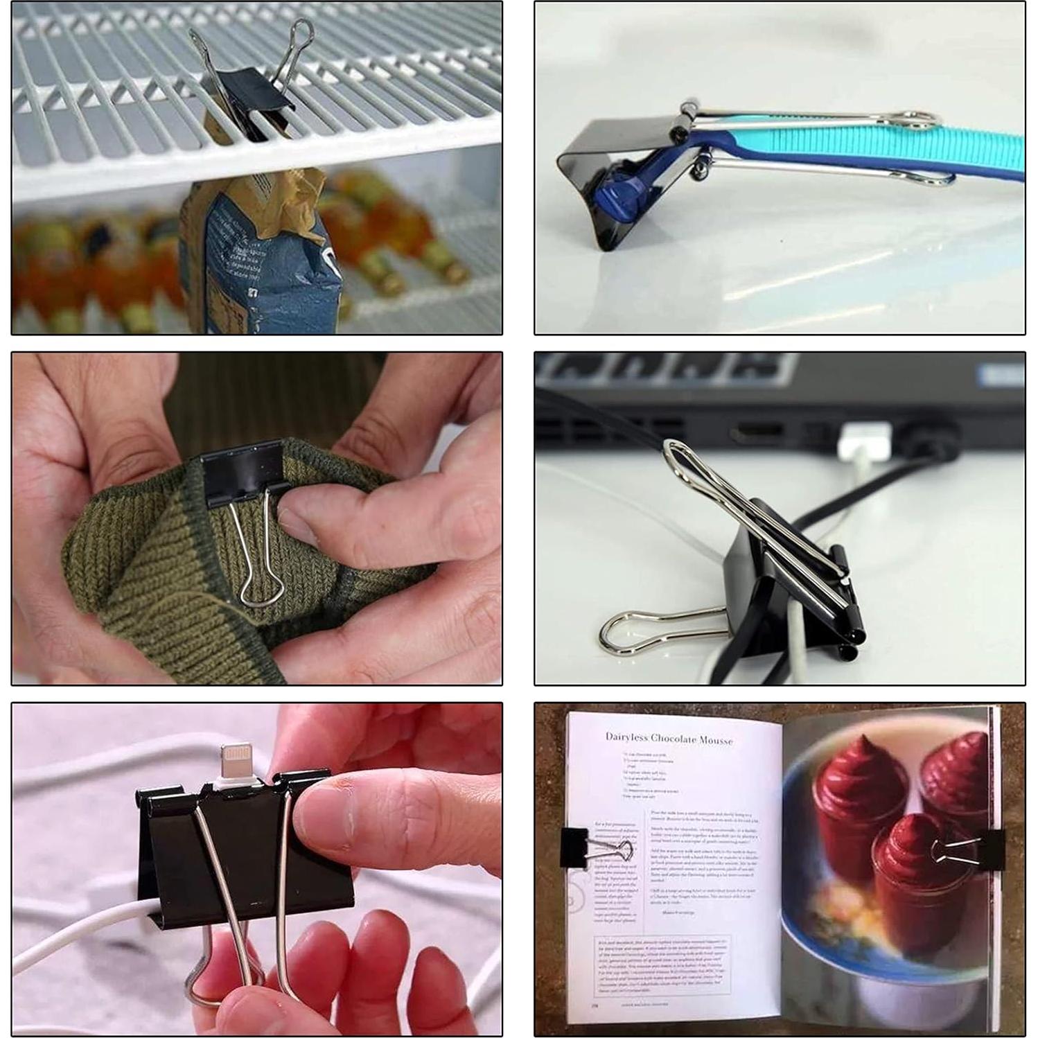 Clips de Encuadernación Mr. Pen 100 pcs Acero Templado Negro