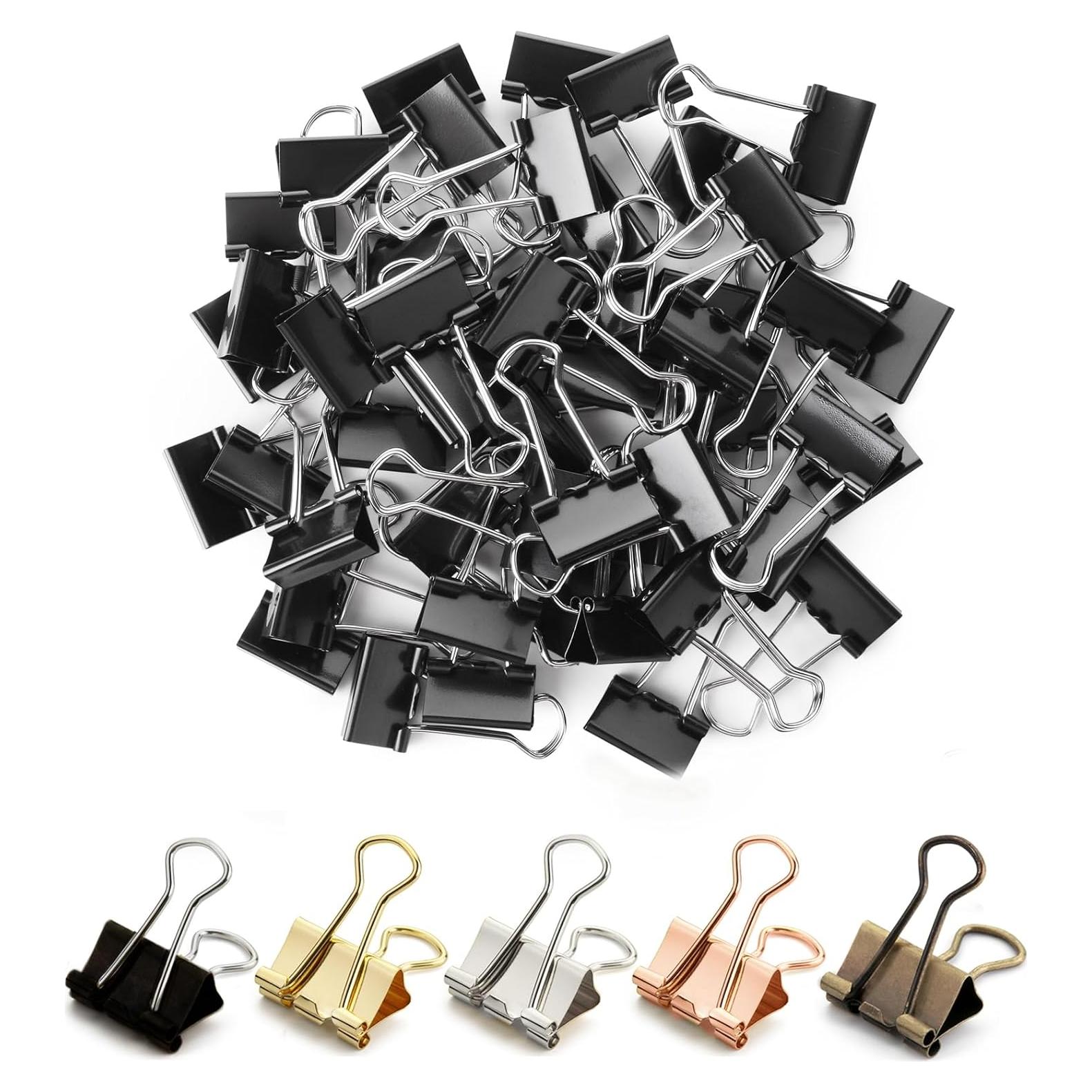 Clips de Encuadernación Mr. Pen, Paquete de 50, Negro, 1.9 cm