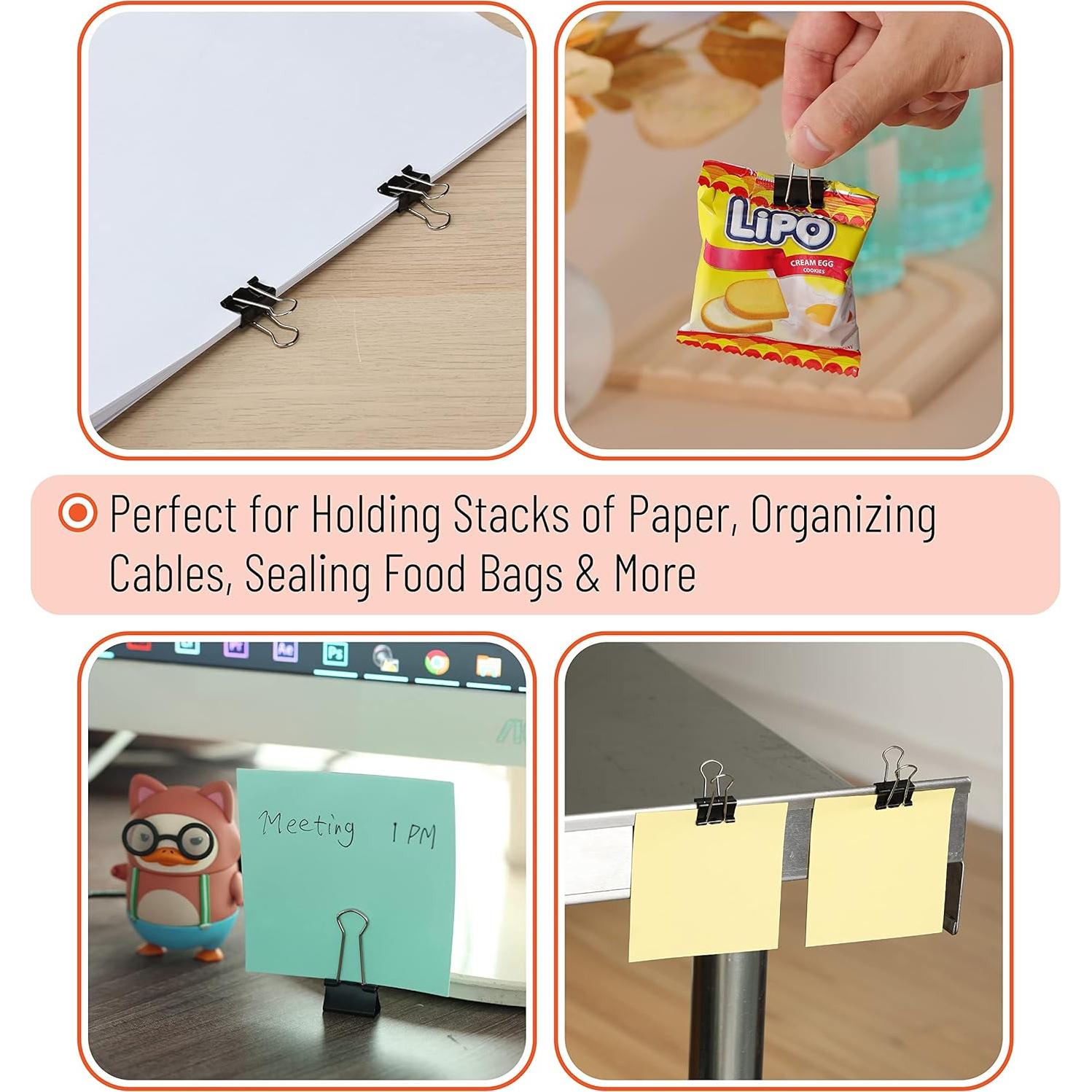 Clips de Encuadernación Mr. Pen, Paquete de 50, Negro, 1.9 cm