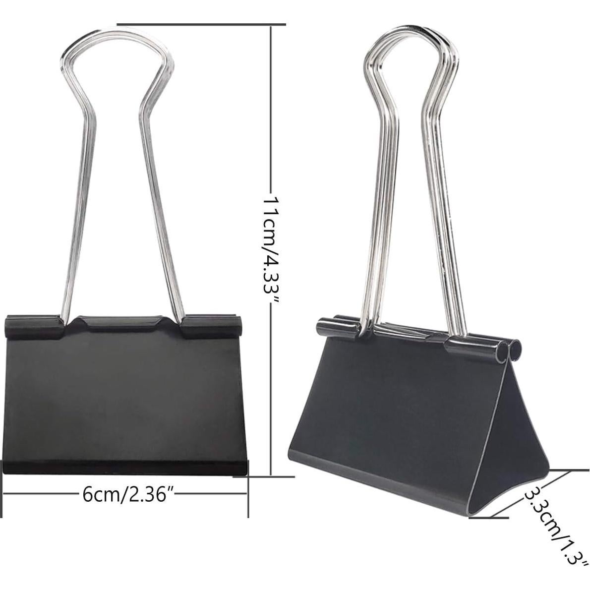 Clip de Carpeta Extra Grande DSTELIN 6.1 cm Negro - Paquete de 18