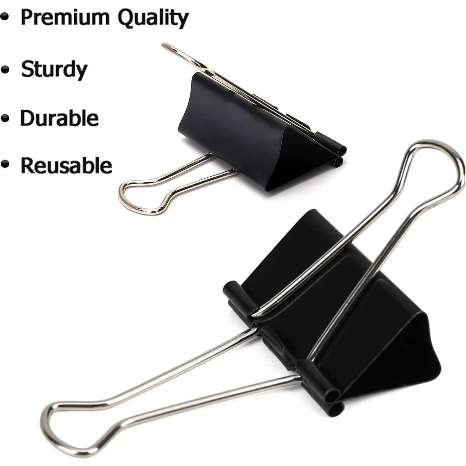 Clip de Carpeta Extra Grande Aellabus 6.1 cm Negro Paquete 36