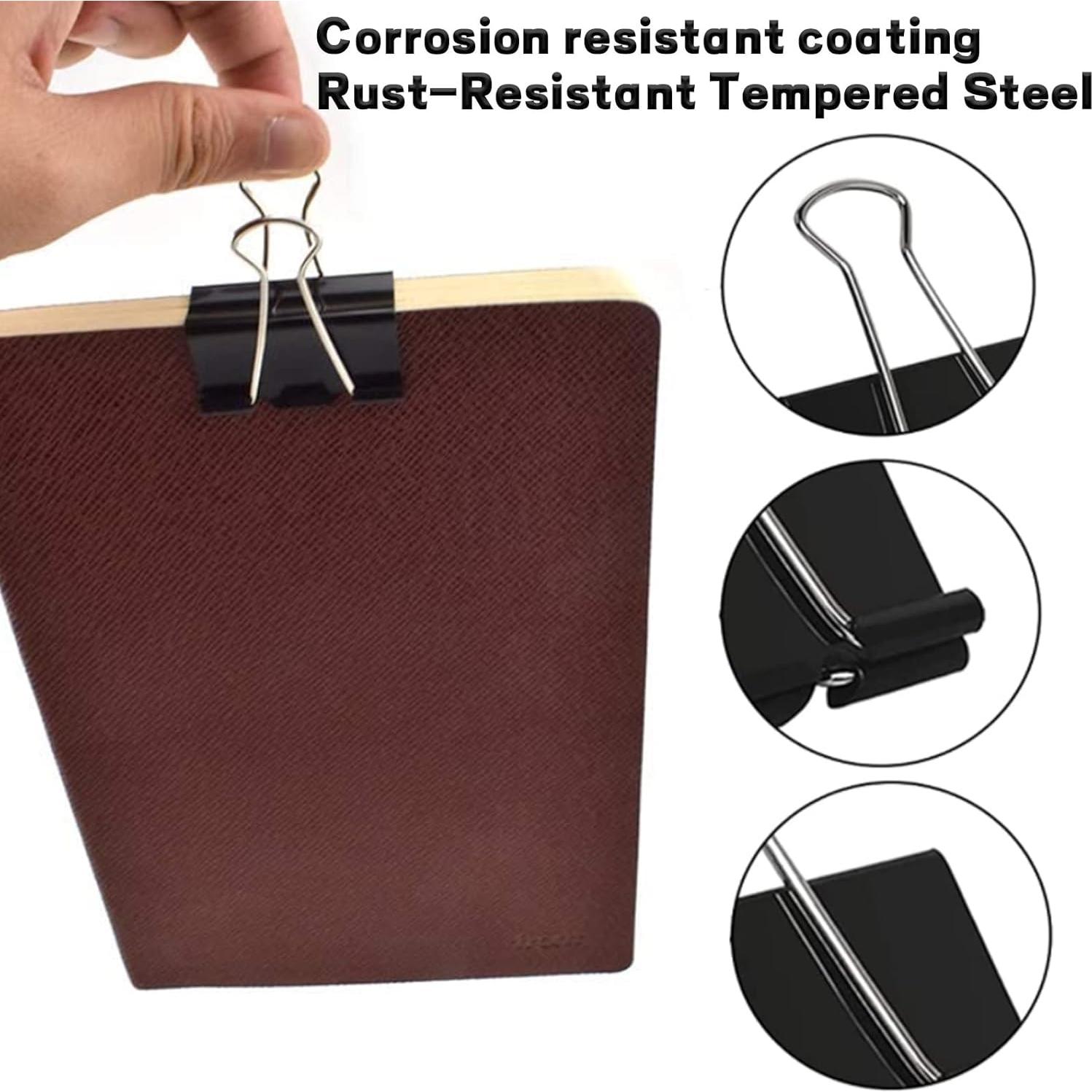 Clip de Carpeta Extra Grande Aellabus 6.1 cm Negro Paquete 36