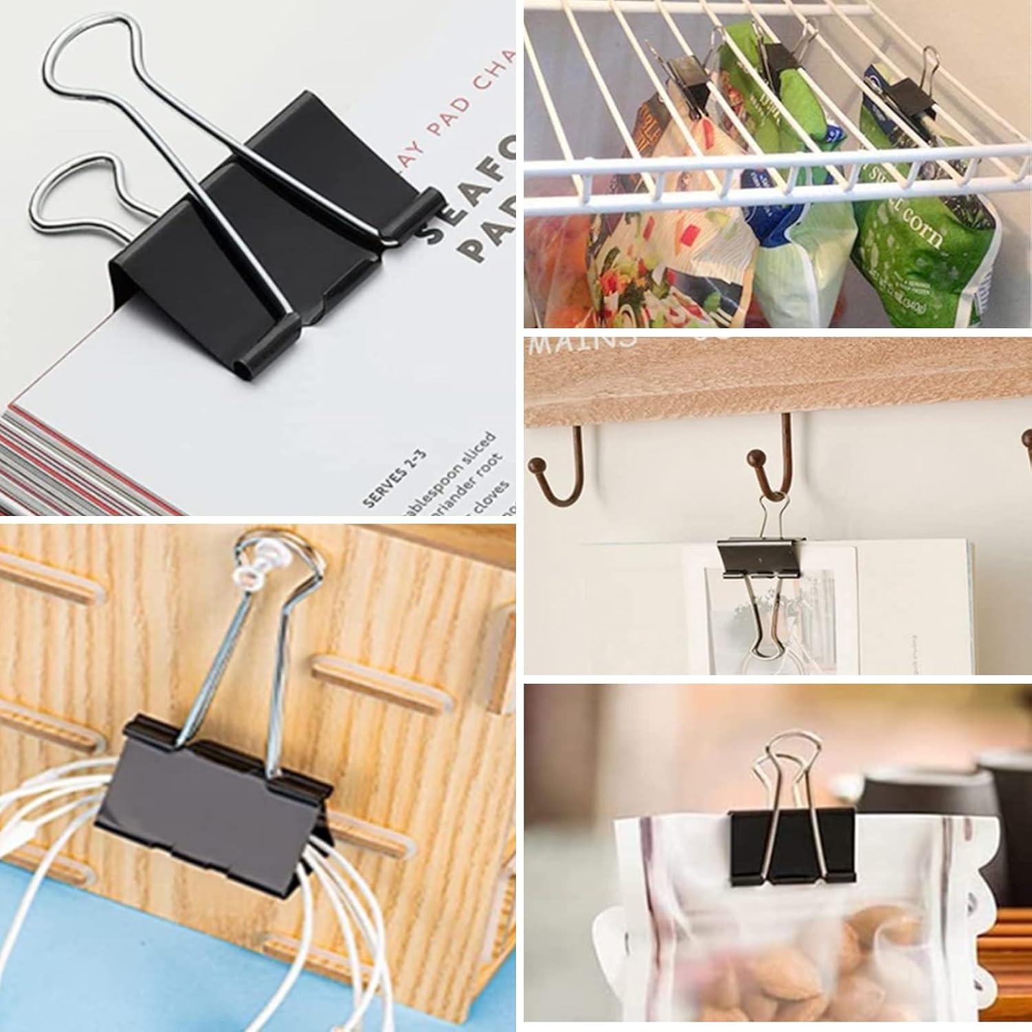 Clip de Carpeta Extra Grande Aellabus 6.1 cm Negro Paquete 36