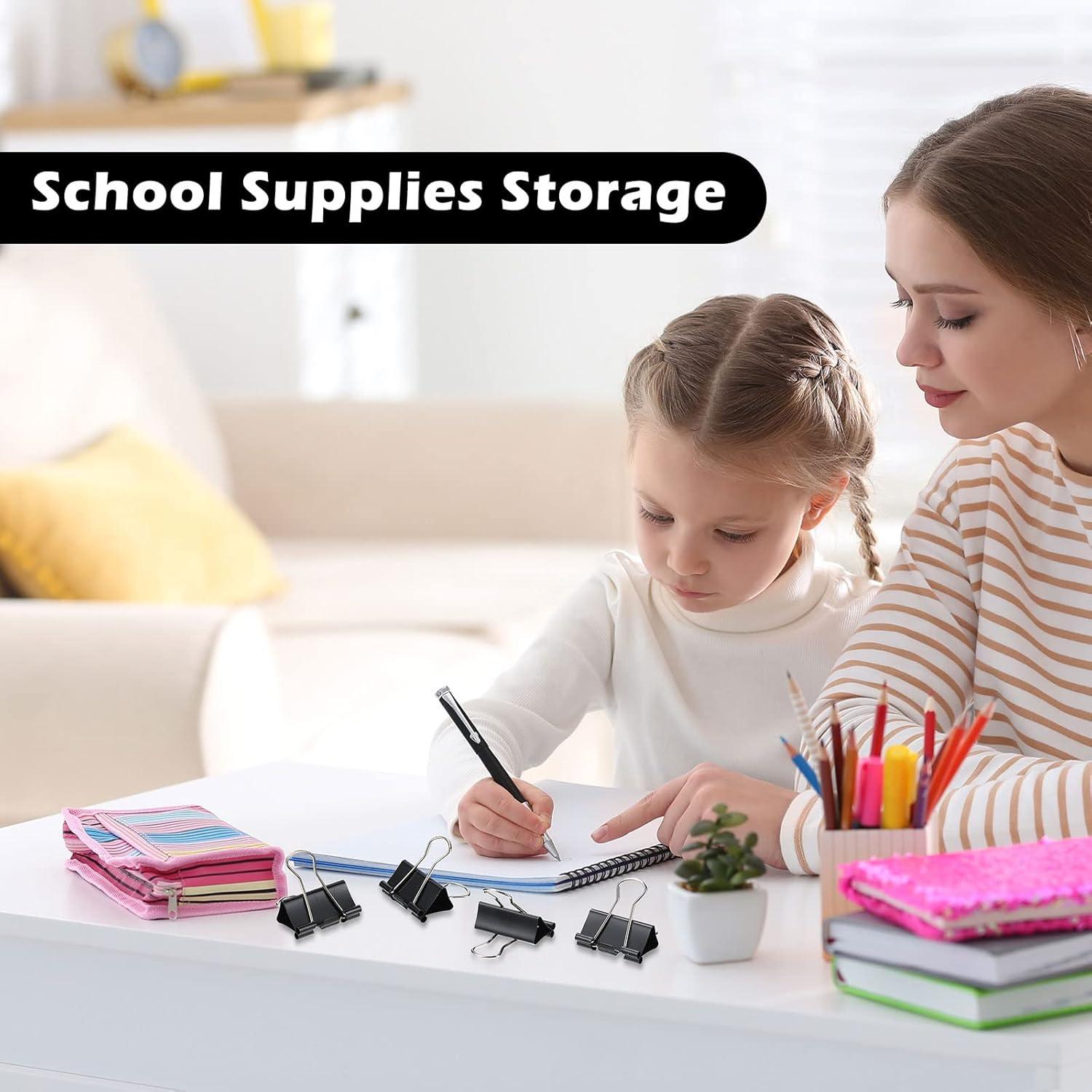 Clips de Carpeta Medianos Yexiya 300 Pcs 3.18 cm Negro