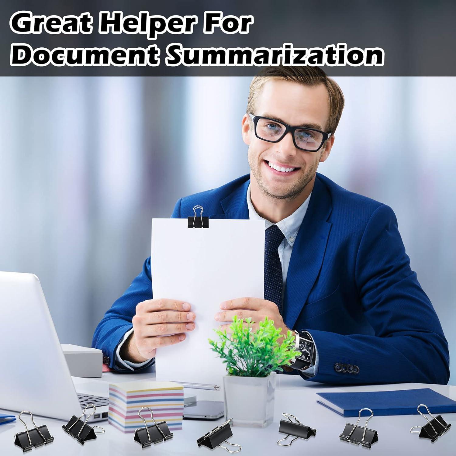 Clips de Carpeta Medianos Yexiya 300 Pcs 3.18 cm Negro