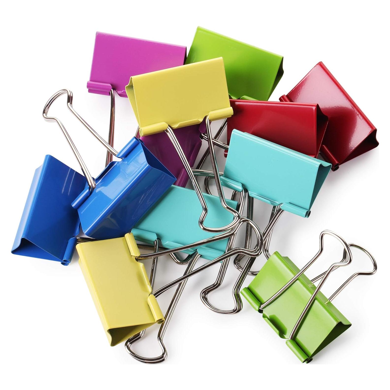 Clips de Carpeta Extra Grande Mr. Pen 5 cm Paquete 12 Colores