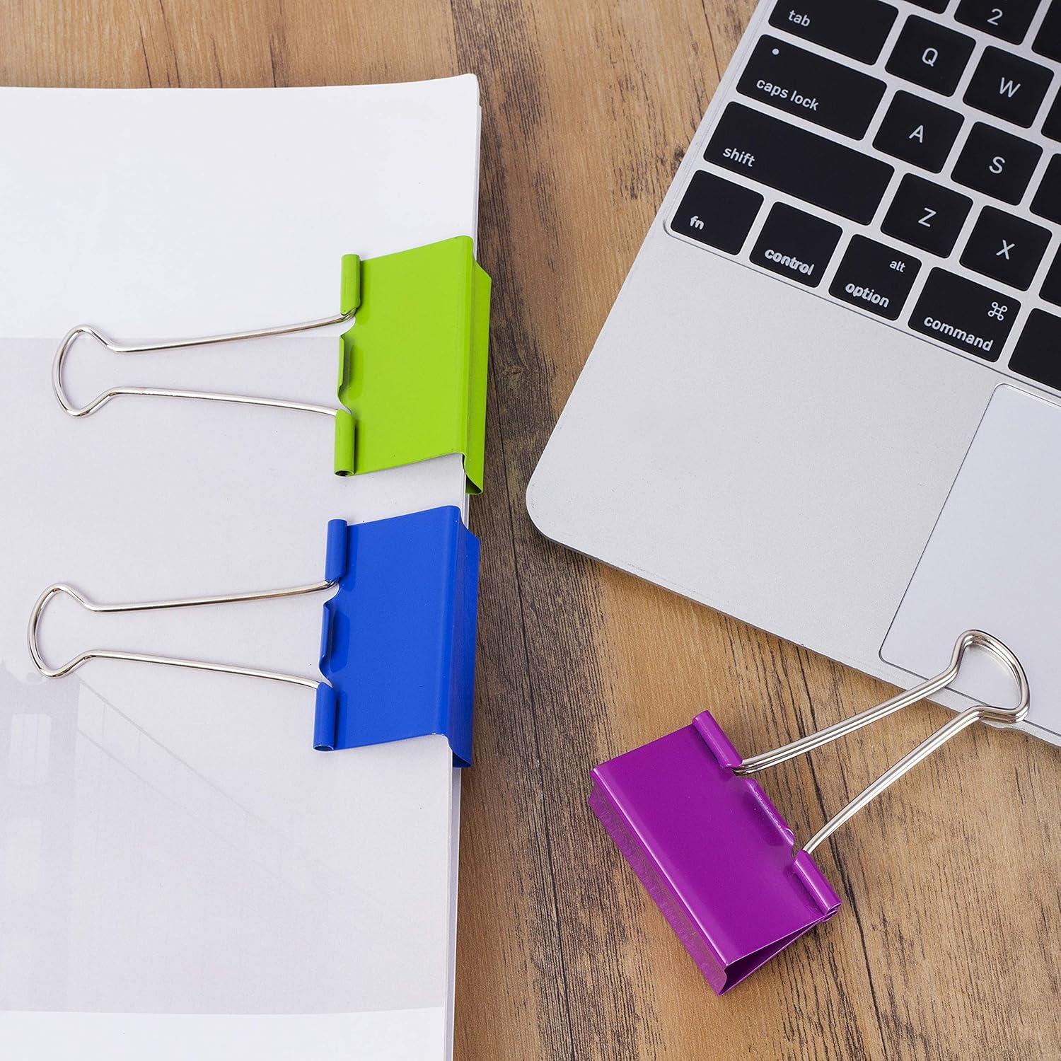 Clips de Carpeta Extra Grande Mr. Pen 5 cm Paquete 12 Colores