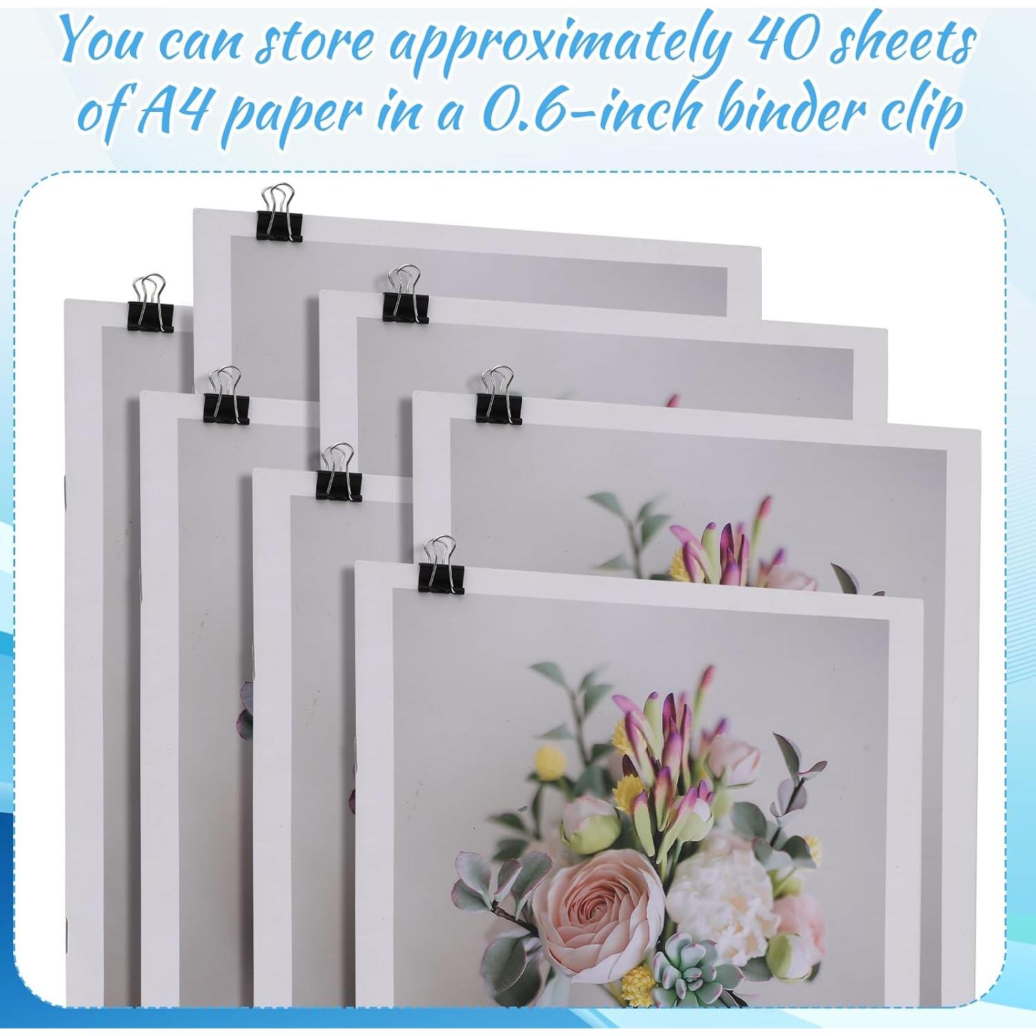 Jetec Clips de Carpeta Negros 500 Piezas 15x26mm Metálicos