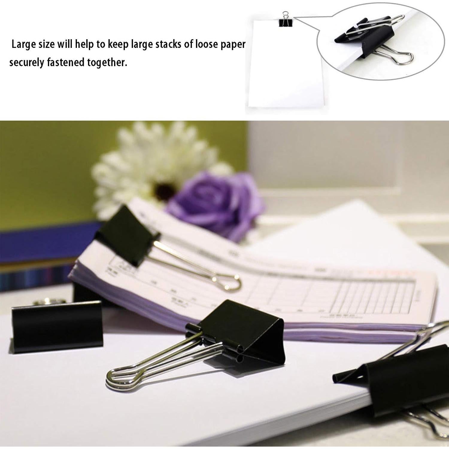 Clip de Carpeta Extra Grande COLOGO 51mm Negro 48 Piezas