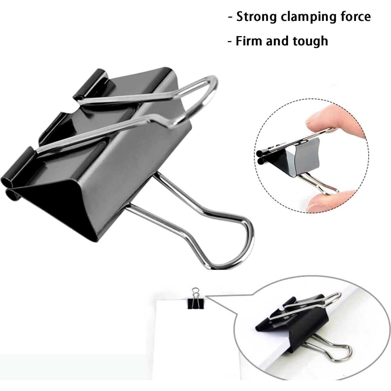 Clip de Carpeta Extra Grande KAKAMINA 6.1 cm 24 Piezas Negro