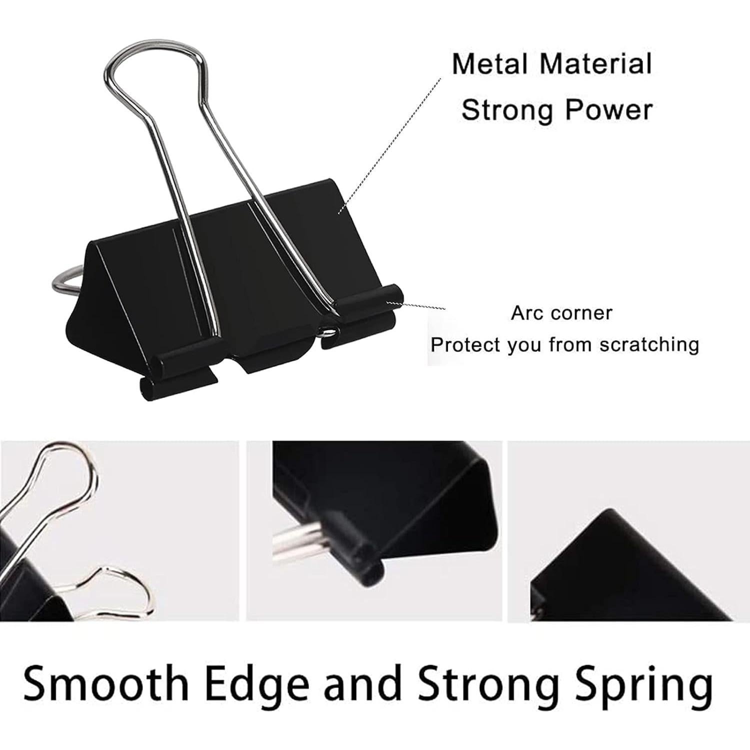 Clip de Carpeta Extra Grande KAKAMINA 6.1 cm 24 Piezas Negro