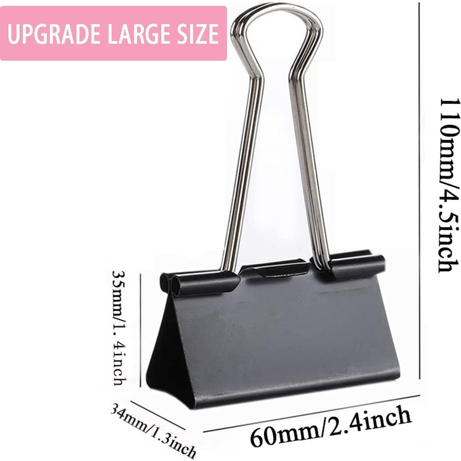 Clip de Carpeta Extra Grande KAKAMINA 6.1 cm 24 Piezas Negro