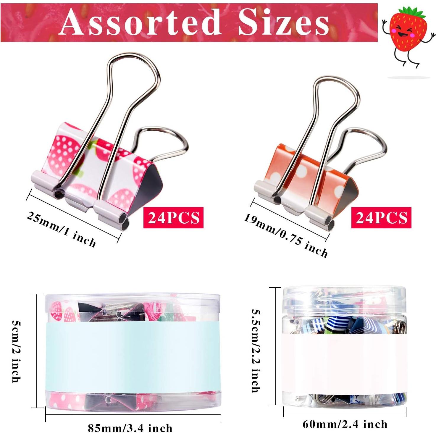 Clips de Carpeta Coloridos Outus 48 Pcs 1.9 y 2.5 cm