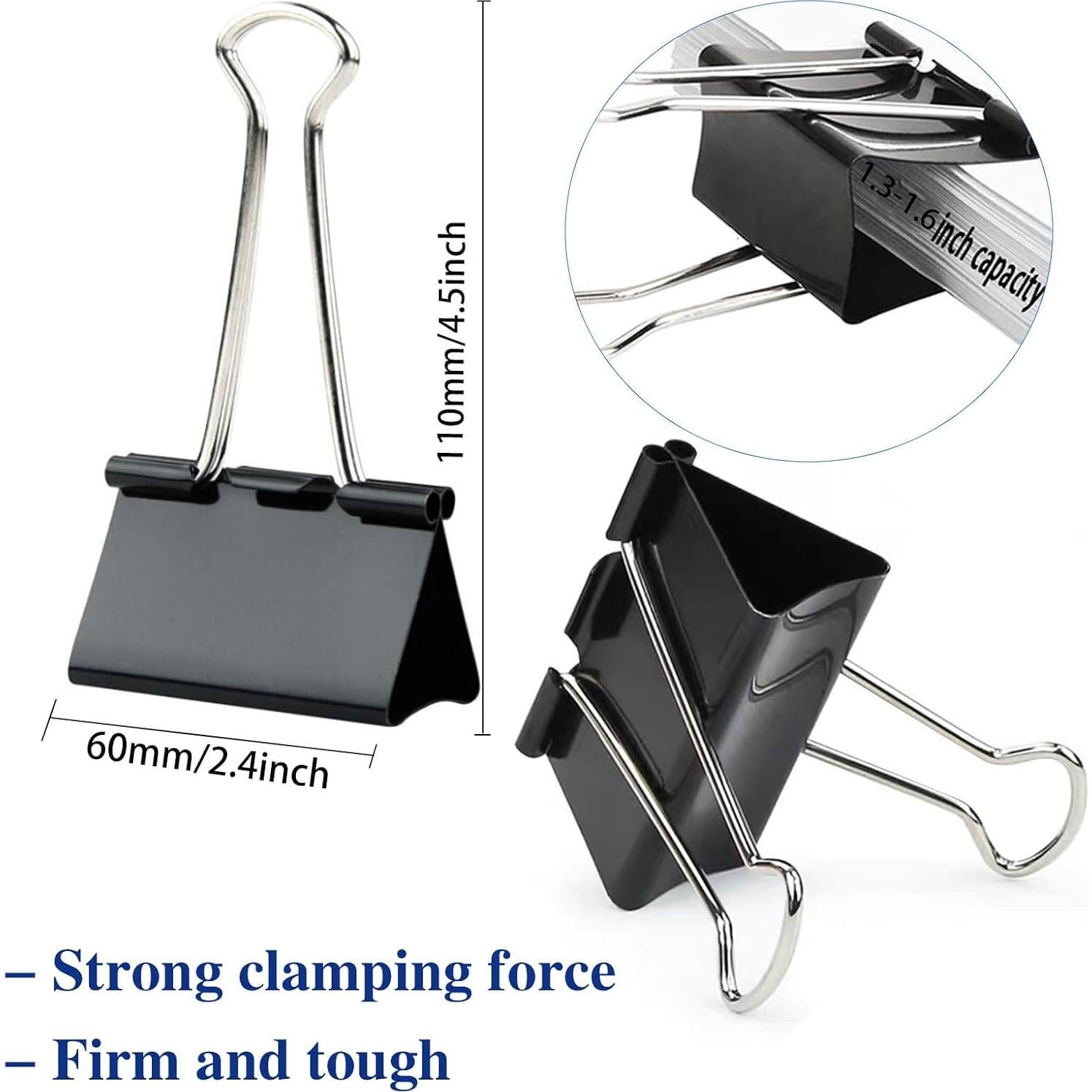 Paquete de 50 Clips de Carpeta Extra Grande KAKAMINA 6.1 cm