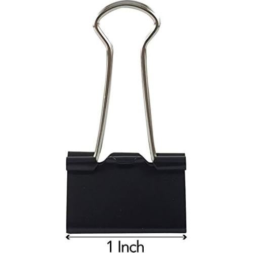 Clips de Carpeta Clipco 1" Negros 144 Piezas