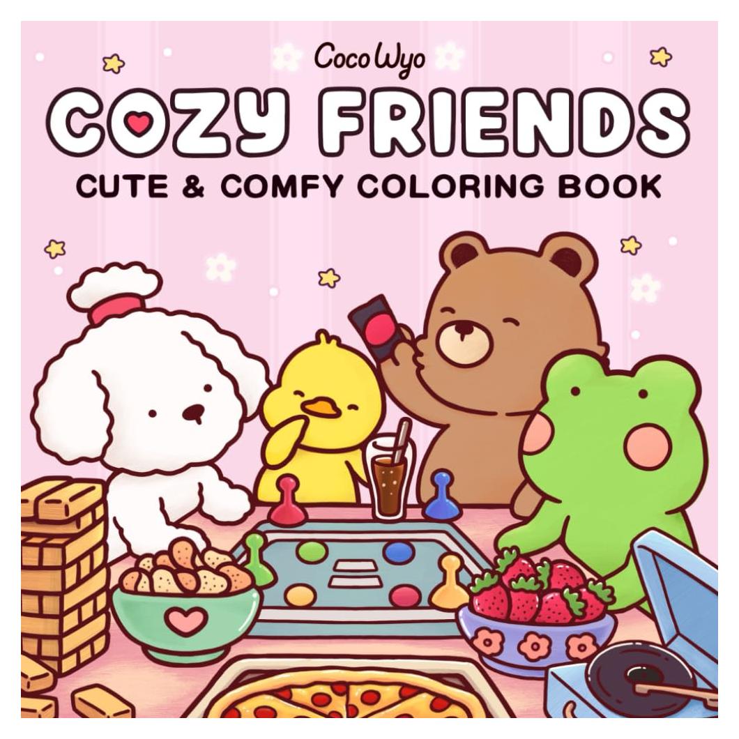 Cozy Friends: Coloring Book for Adults and Teens Featuring Super Cute Animal Characters with Easy and Simple Designs for Relaxation