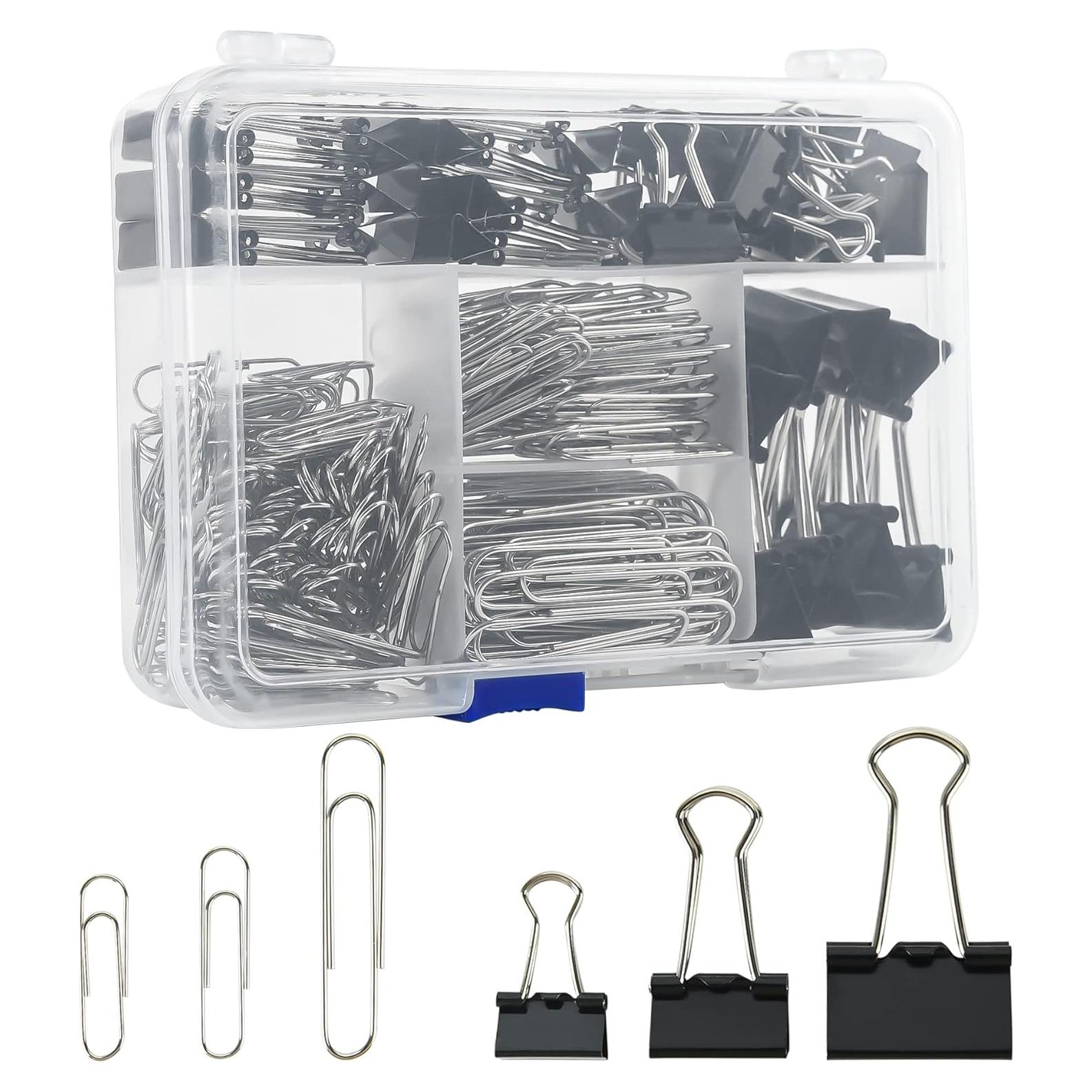 Juego de Clips de Papel y Binder EHME - 340pcs Negro Variados