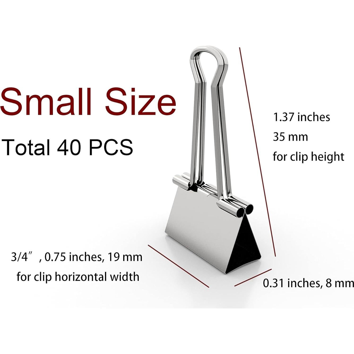 Clip de Binder Pequeño Metálico nctinystore 19 mm Plata 40 PCS