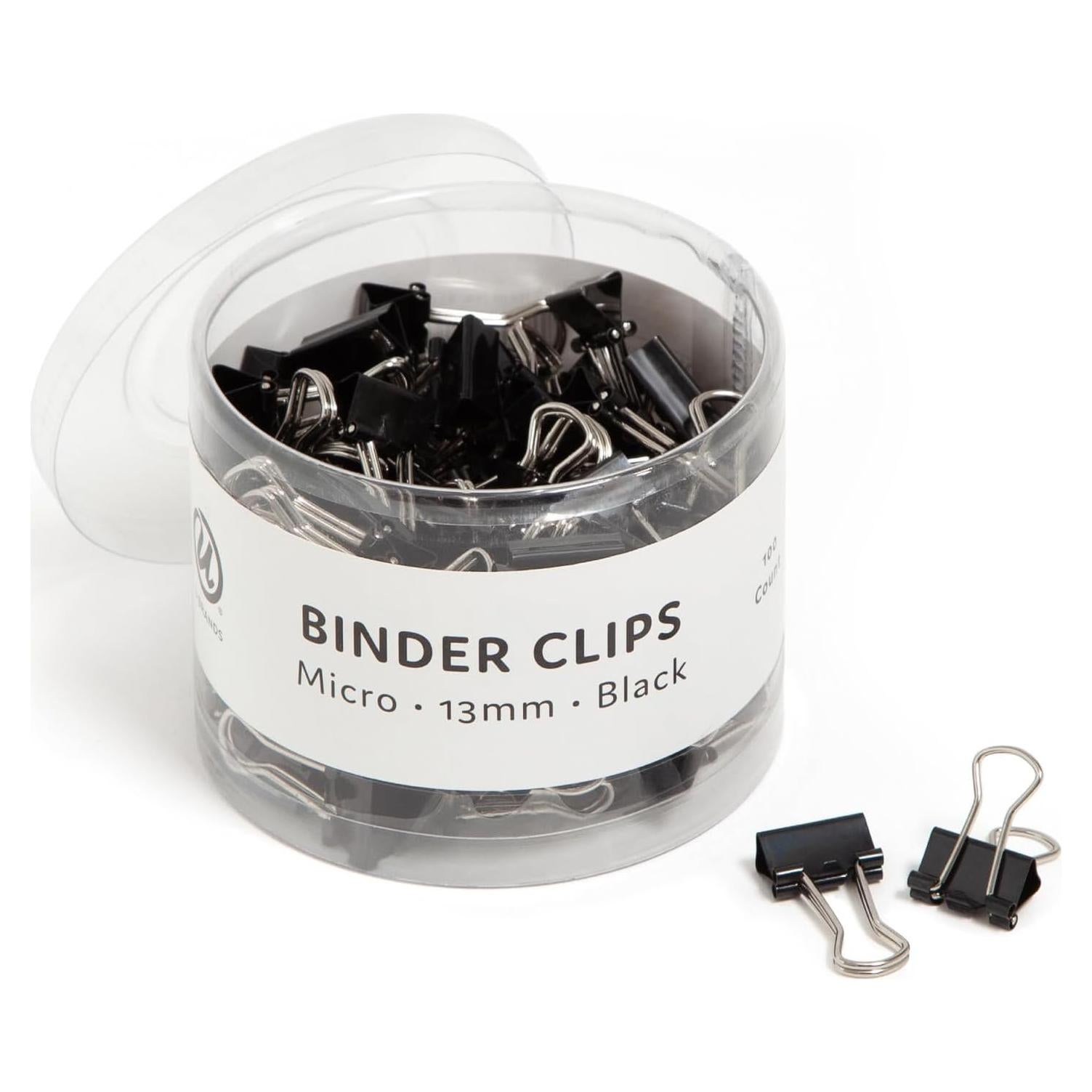 Clips de Carpeta Micro U Brands 100 Unidades Negro y Plateado