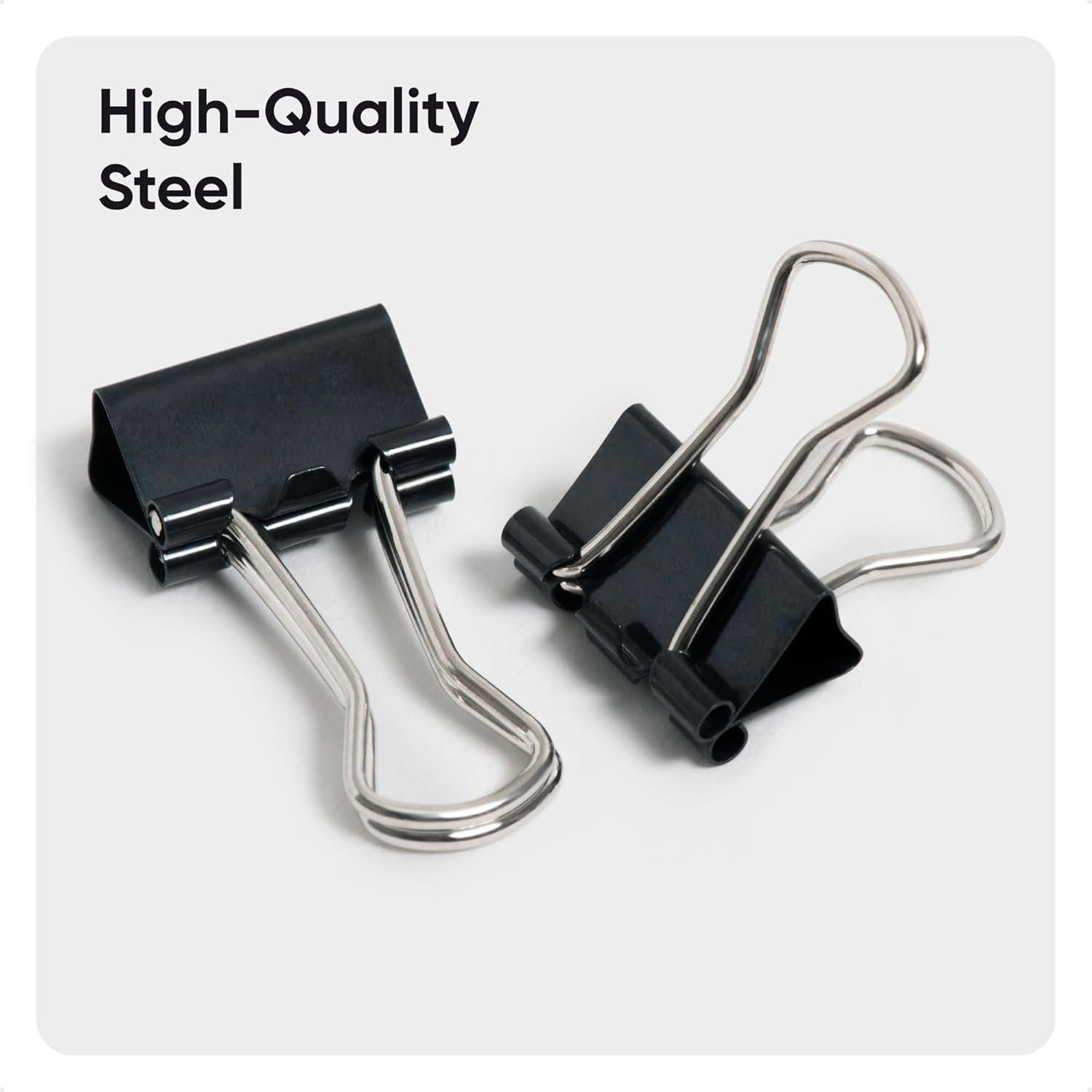 Clips de Carpeta Micro U Brands 100 Unidades Negro y Plateado