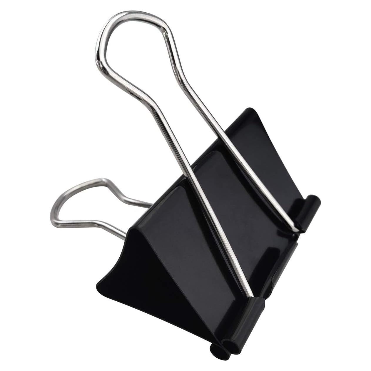 Clip de carpeta extragrande DSTELIN negro - Paquete de 12