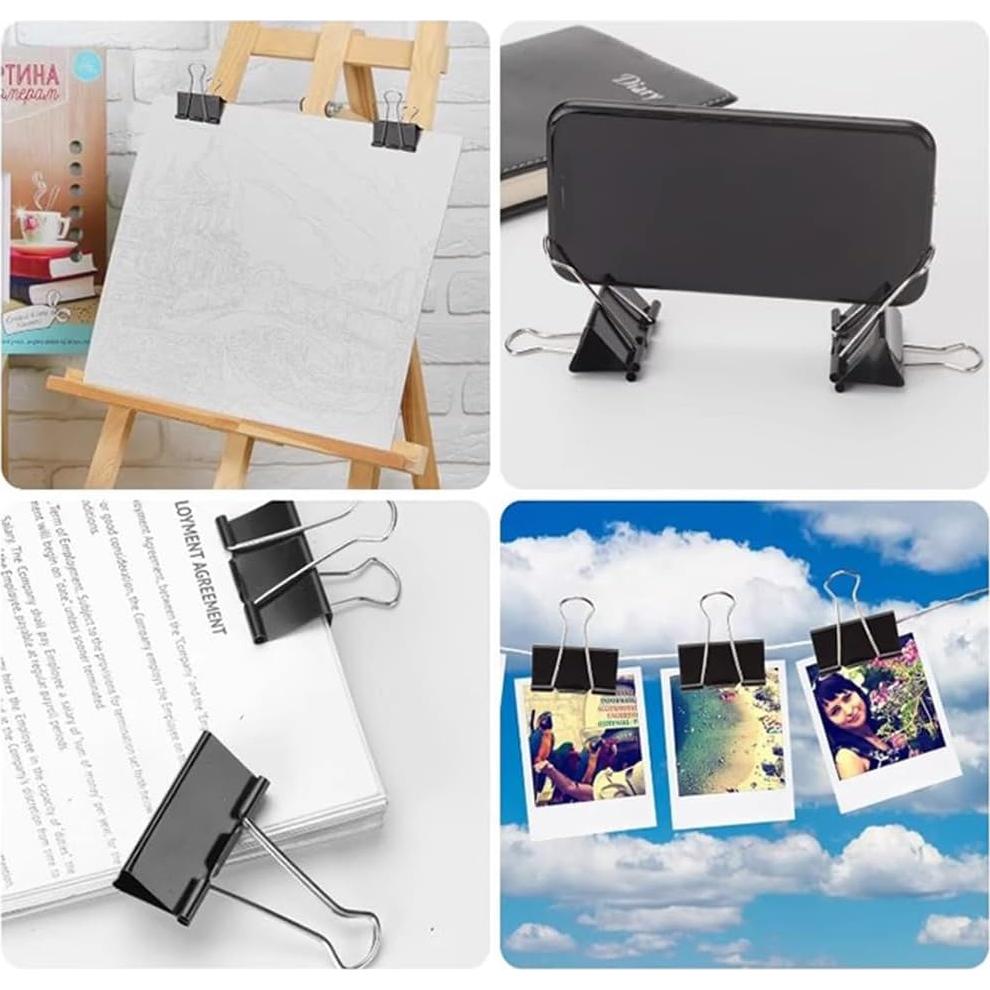 Paquete de 300 Mini Clips de Carpeta Ymkf Sqqr 15mm Negros