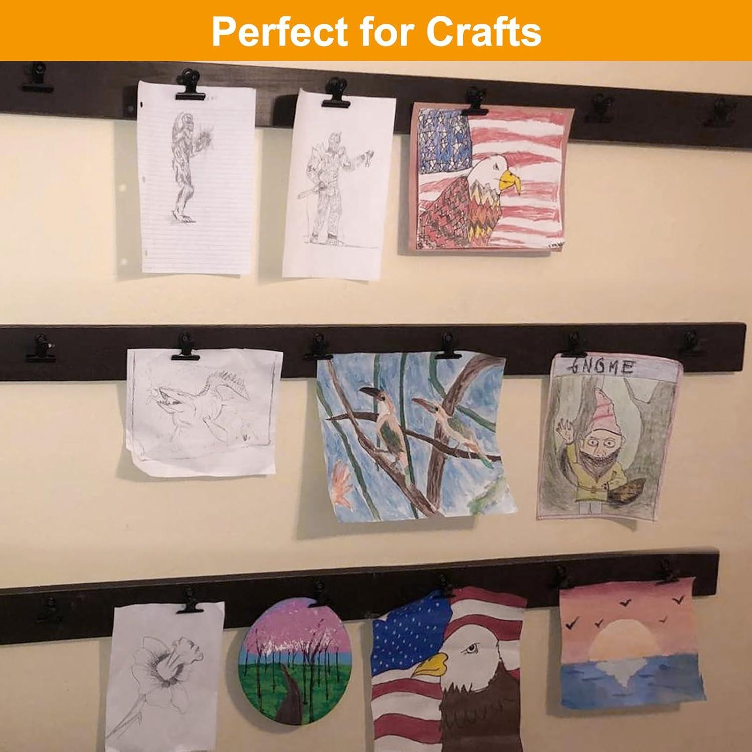 Clips de Papel Coideal Negros 5 cm - Paquete de 20 Clips de Metal