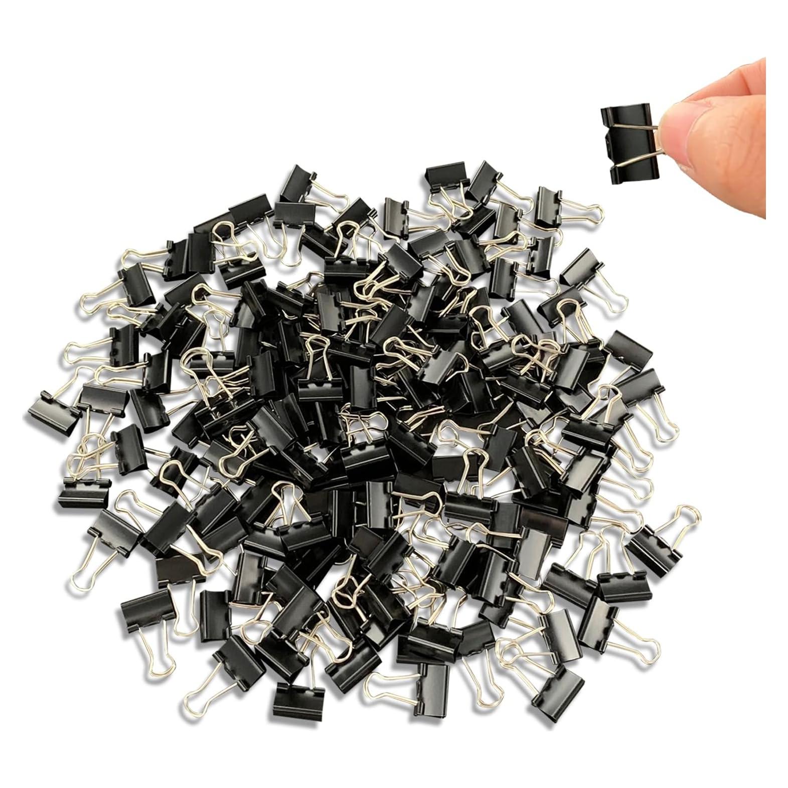 240 Clips de Carpeta Ykimok 15mm Negros para Oficina