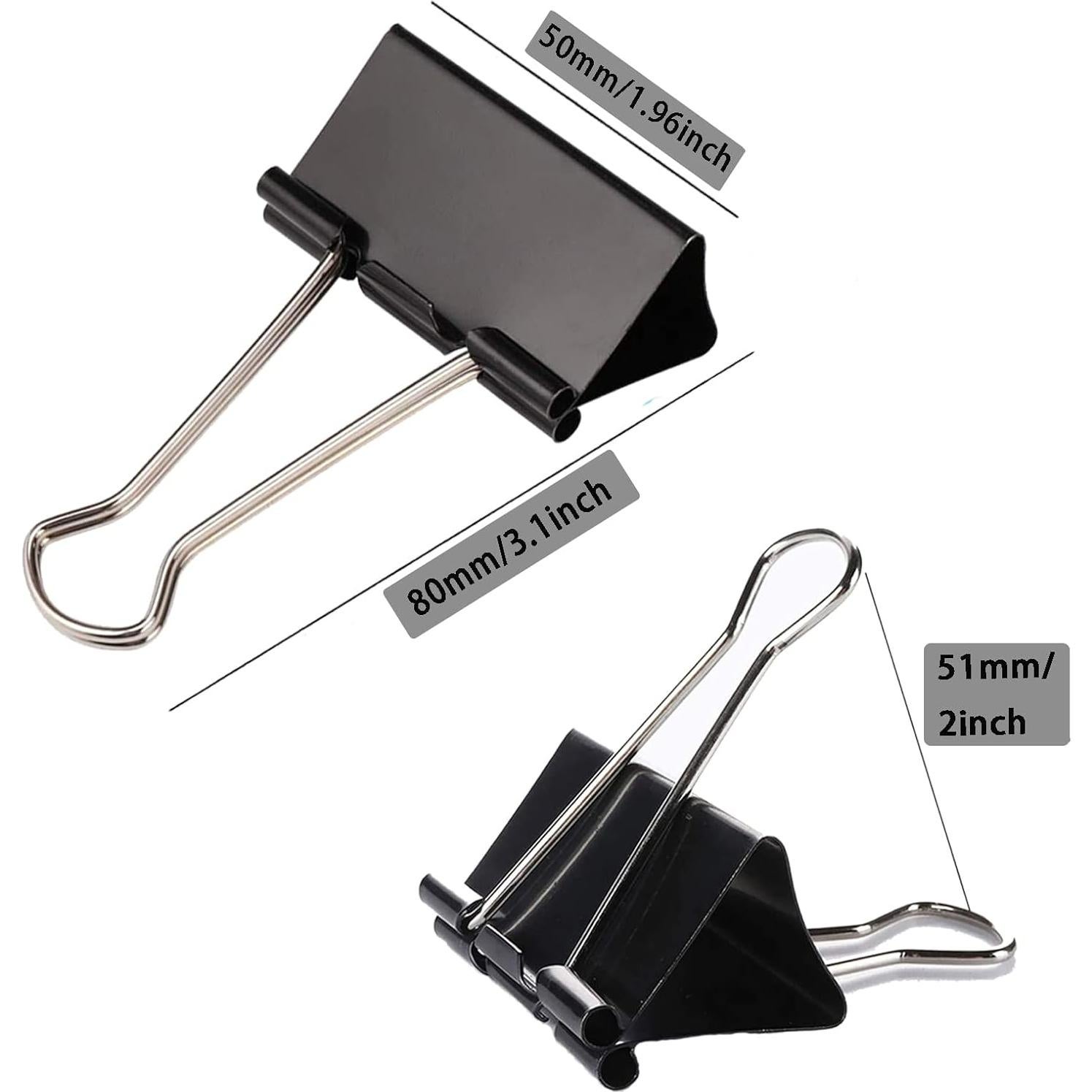 Clip de Carpeta Grande KAKAMINA 5 cm Negro - Paquete de 60