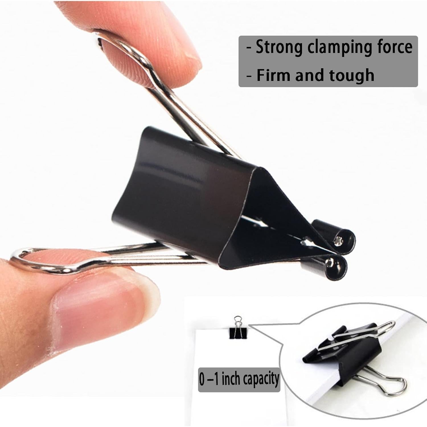 Clip de Carpeta Grande KAKAMINA 5 cm Negro - Paquete de 60